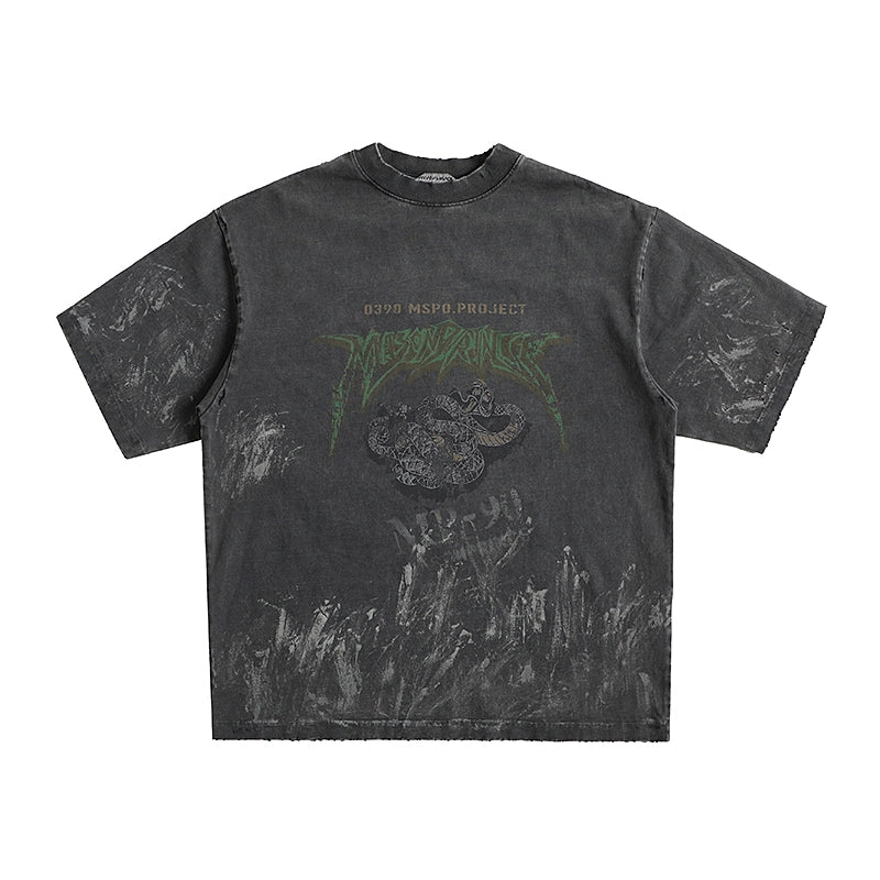 MASONPRINCE Graffiti Color Drop Short Sleeve T-Shirt