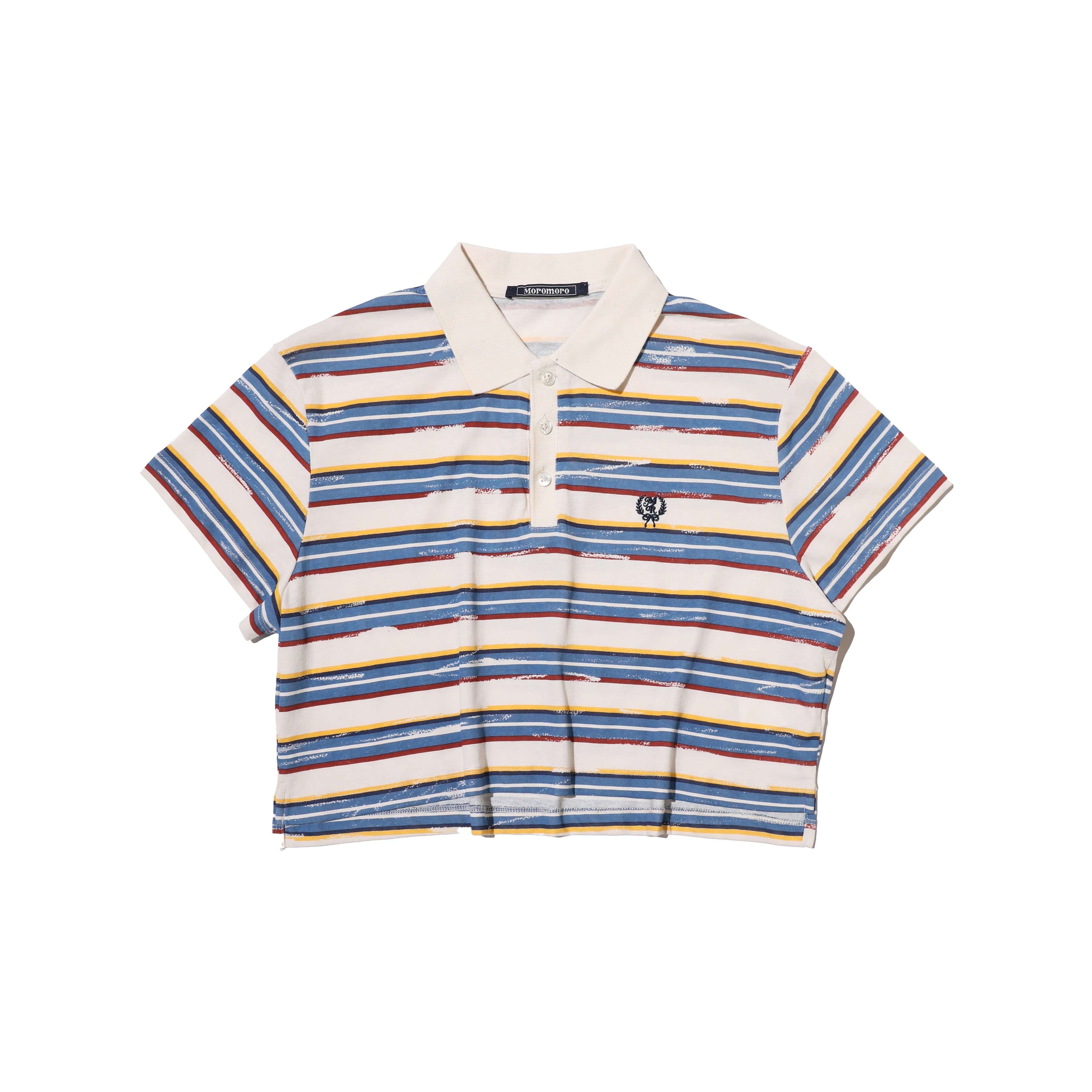 MoroMoro Rainbow Stripes Retro Short Sleeve Polo Shirt
