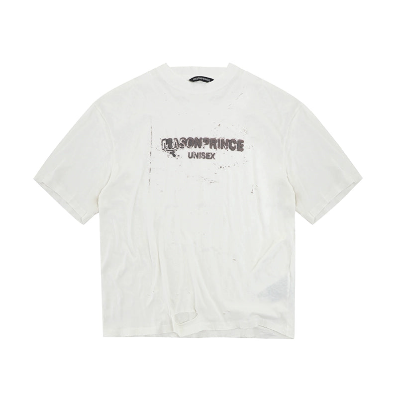 Mason Prince Irregular Destruction Short-Sleeve T-Shirt