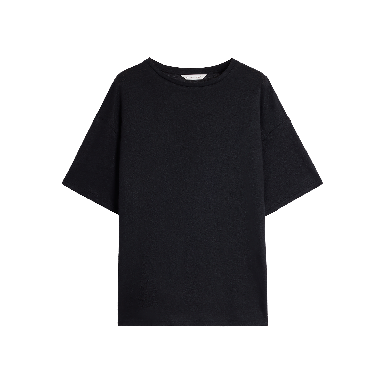 Alright Then Tri-Color Basic Linen Round Neck T-Shirt