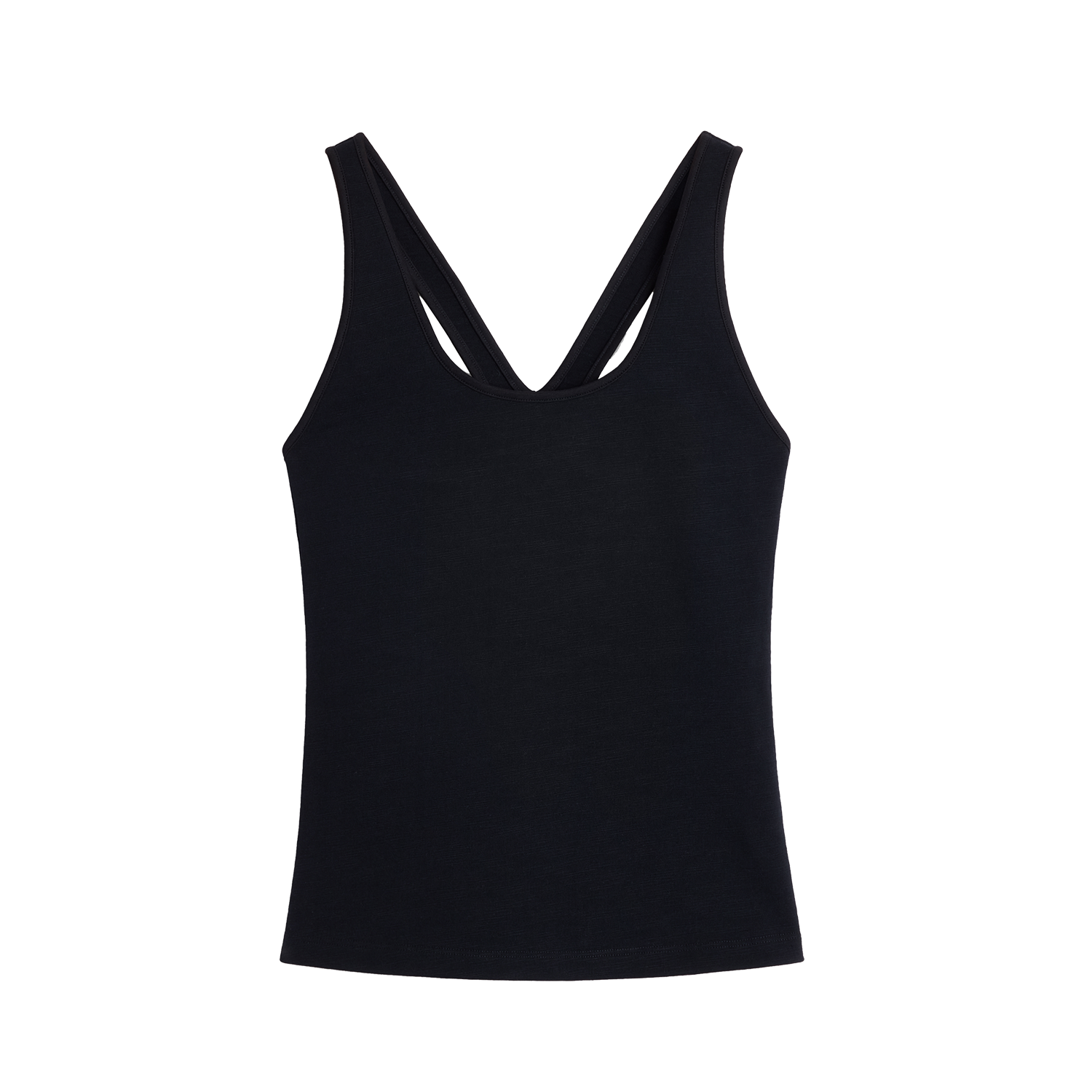 Alright Then Tank Fit Tri-Color Cotton U-Neck Top