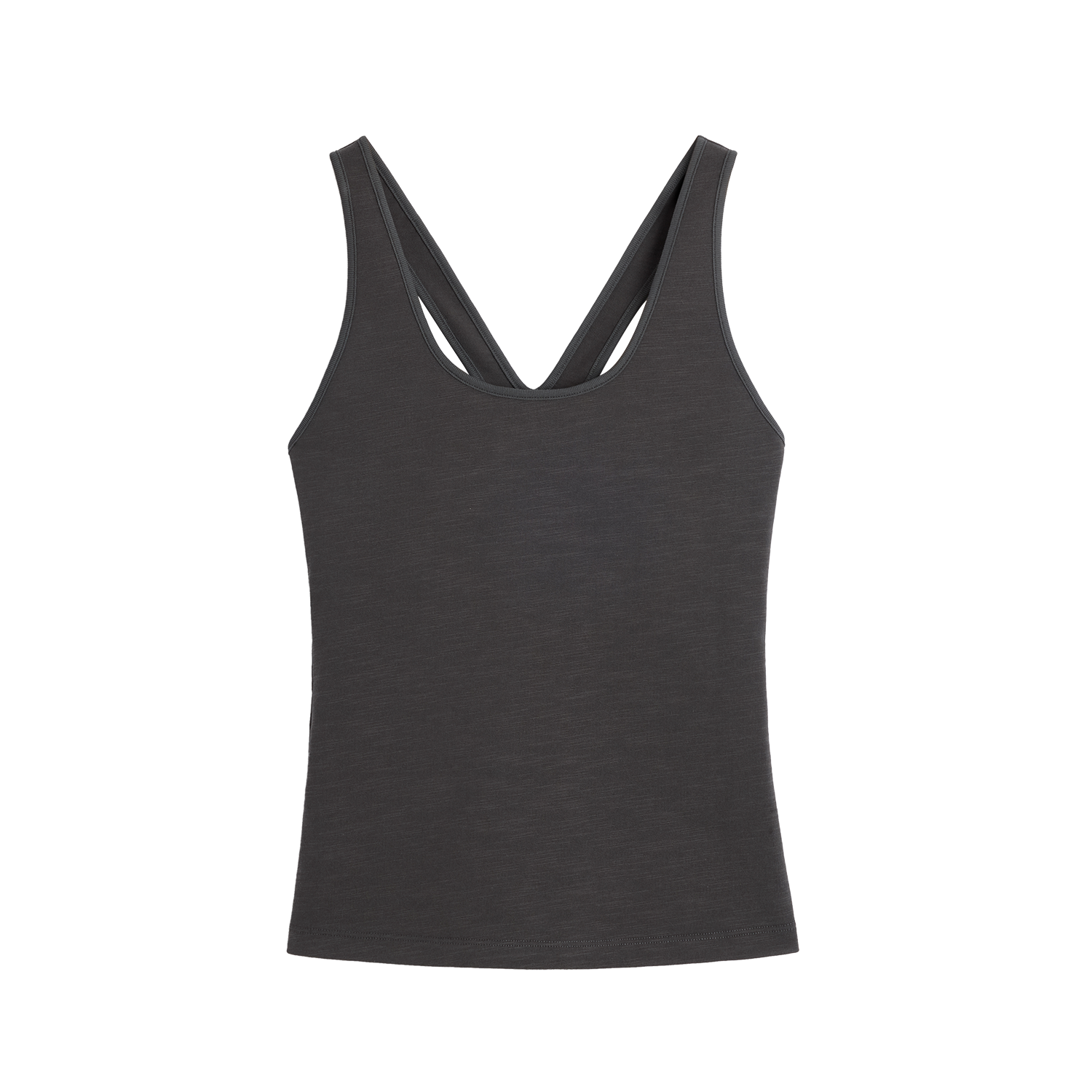 Alright Then Tank Fit Tri-Color Cotton U-Neck Top
