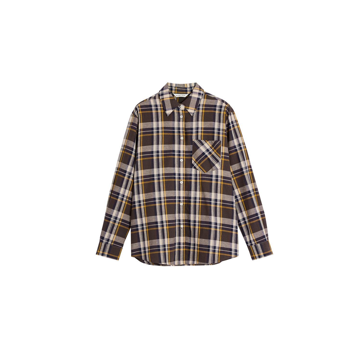 Alright Then Vintage Curry Plaid Casual Shirt