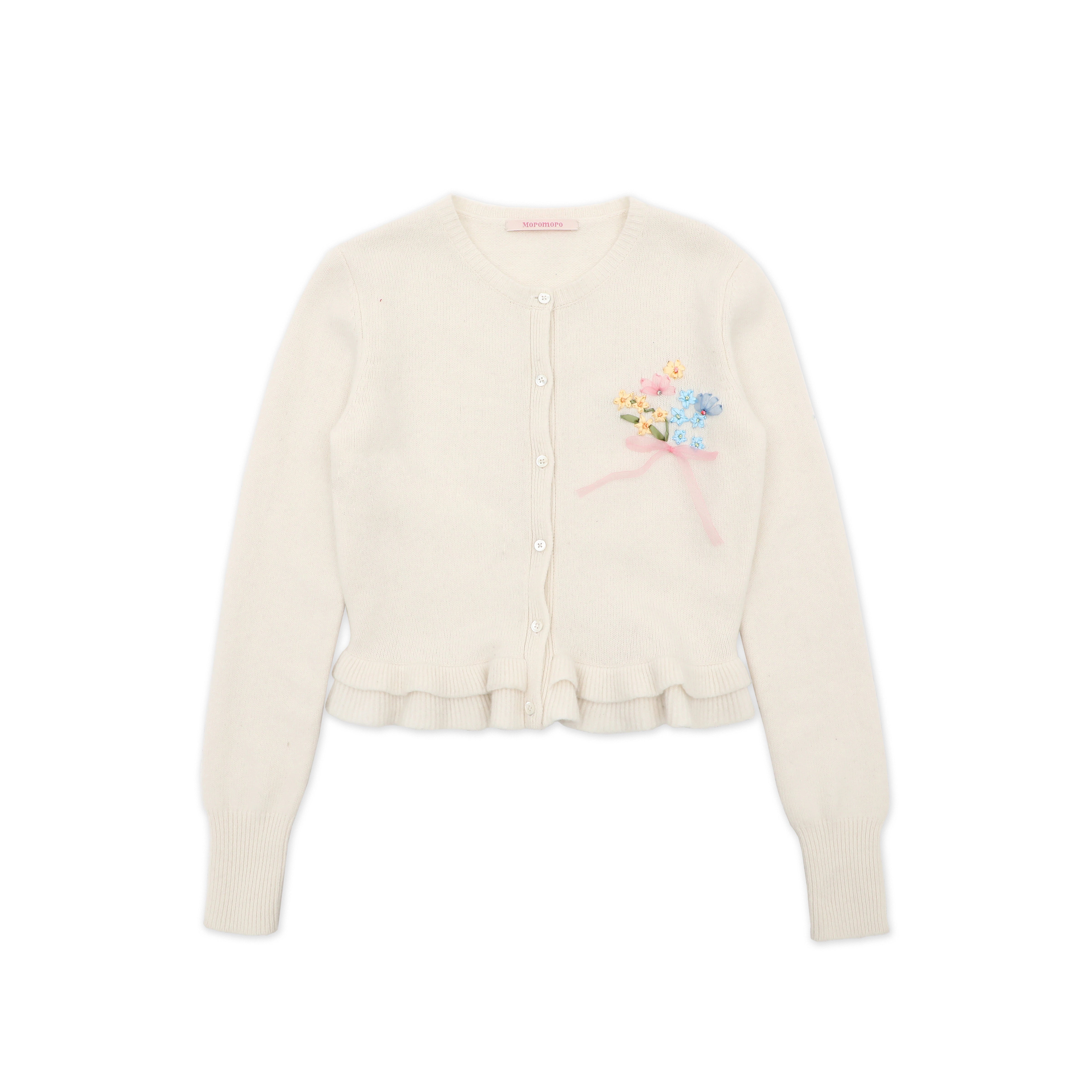 MoroMoro Embroidered Floral Knit Cardigan