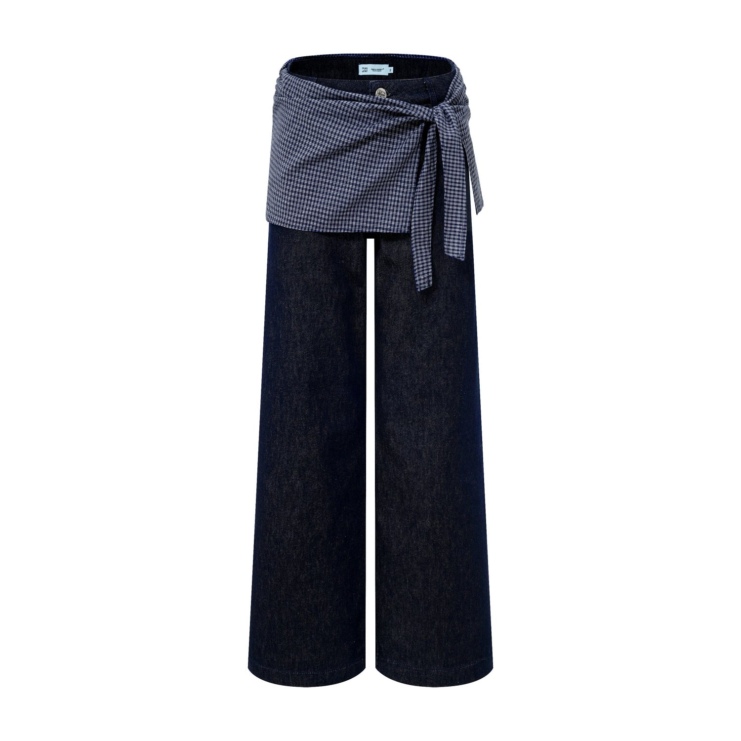 Puki Puki Fashionable Two-Piece Checkered Jeans