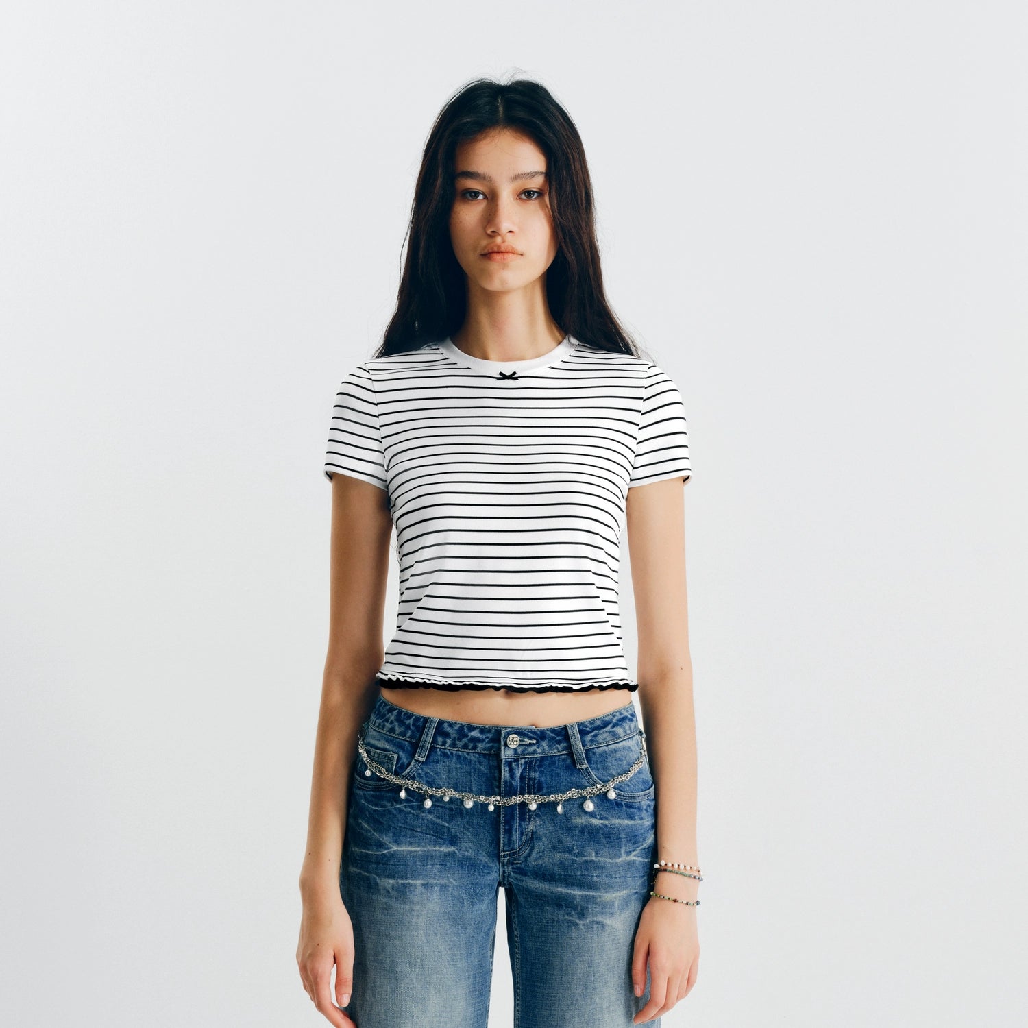 Puki Puki Classic Striped Crop T-Shirt