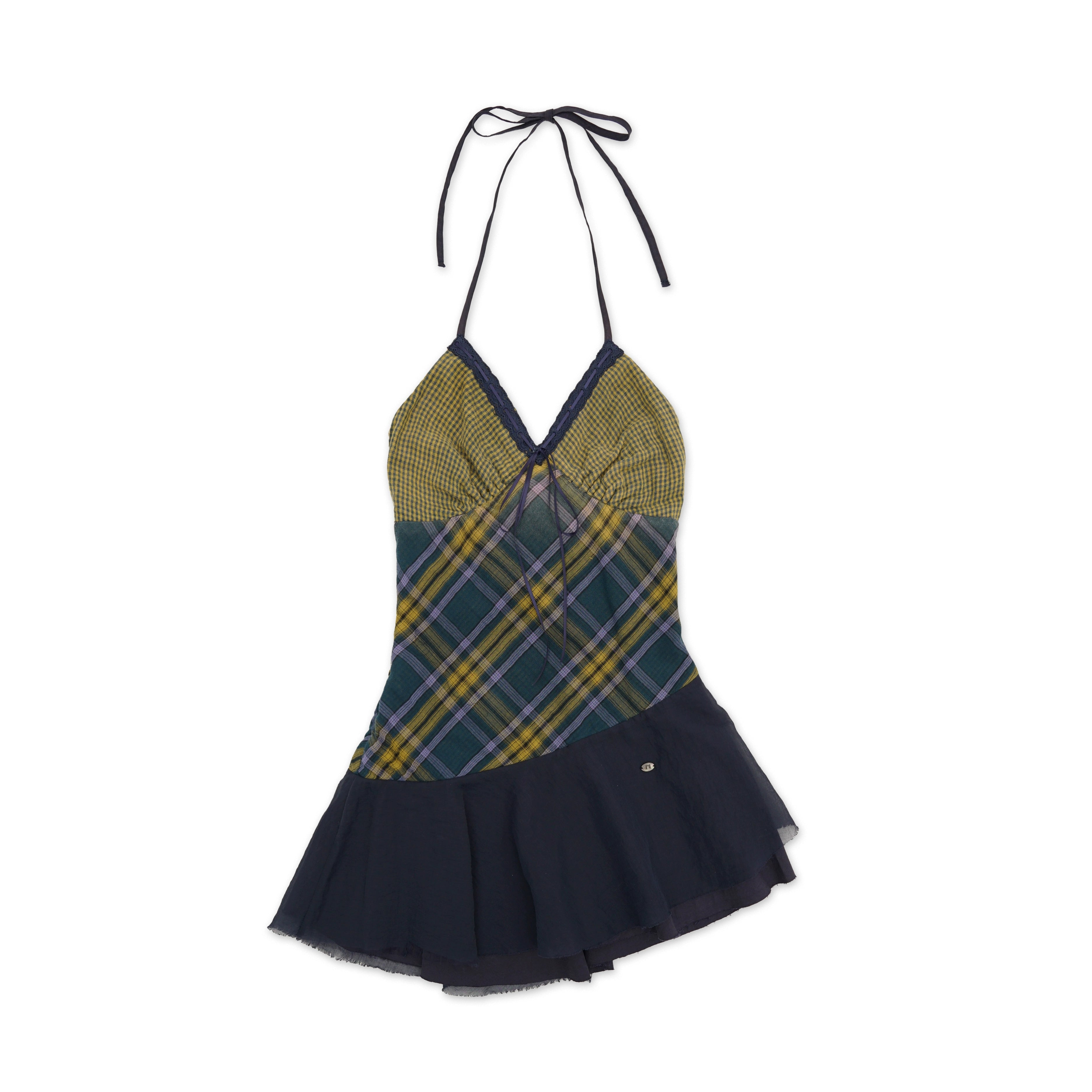MoroMoro Vintage Plaid Layered Camisole Dress