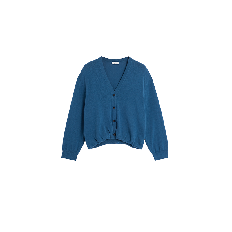 Alright Then V-Neck Cardigan with Drawstring Design