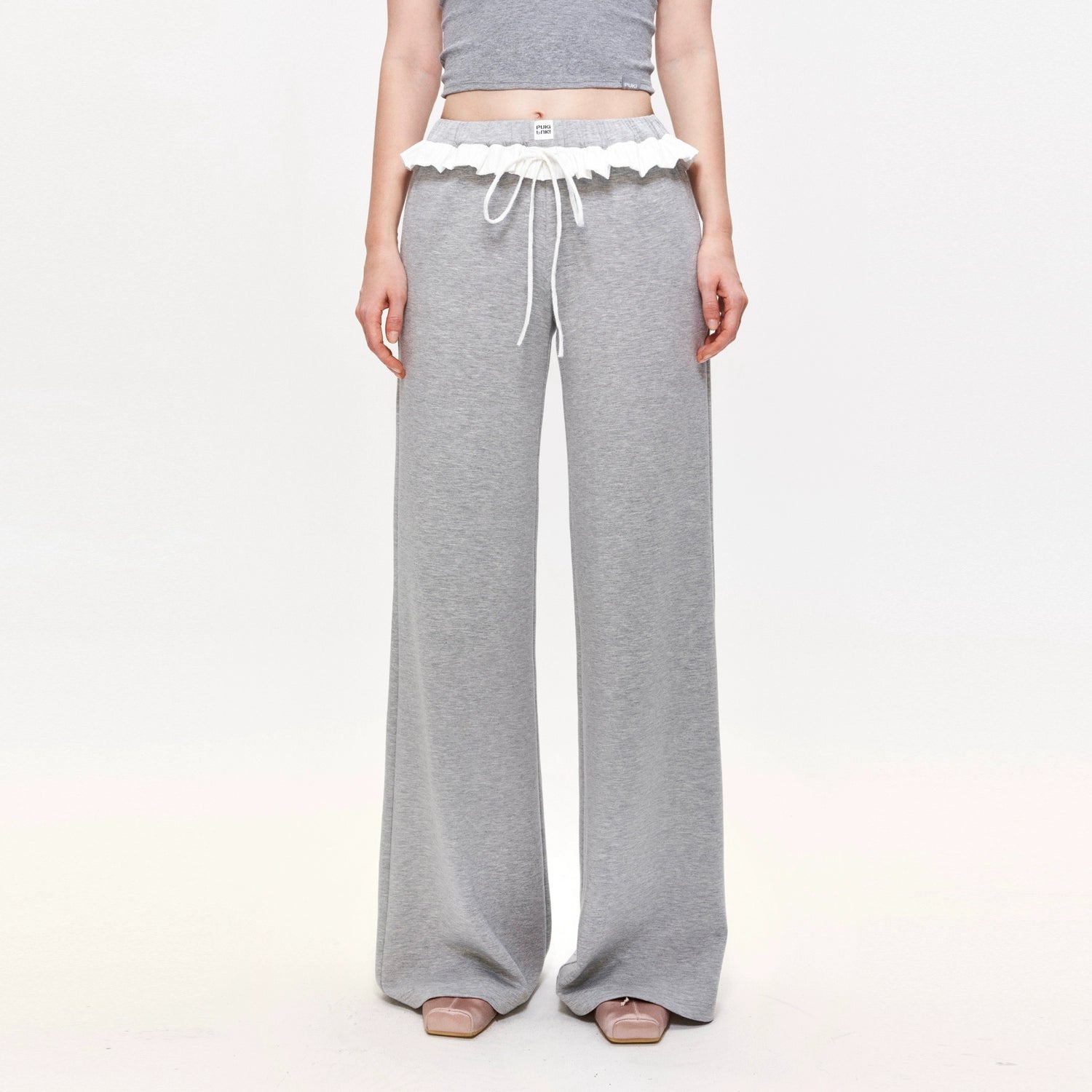 Puki Puki Premium Lace Patchwork Wide-Leg Pants