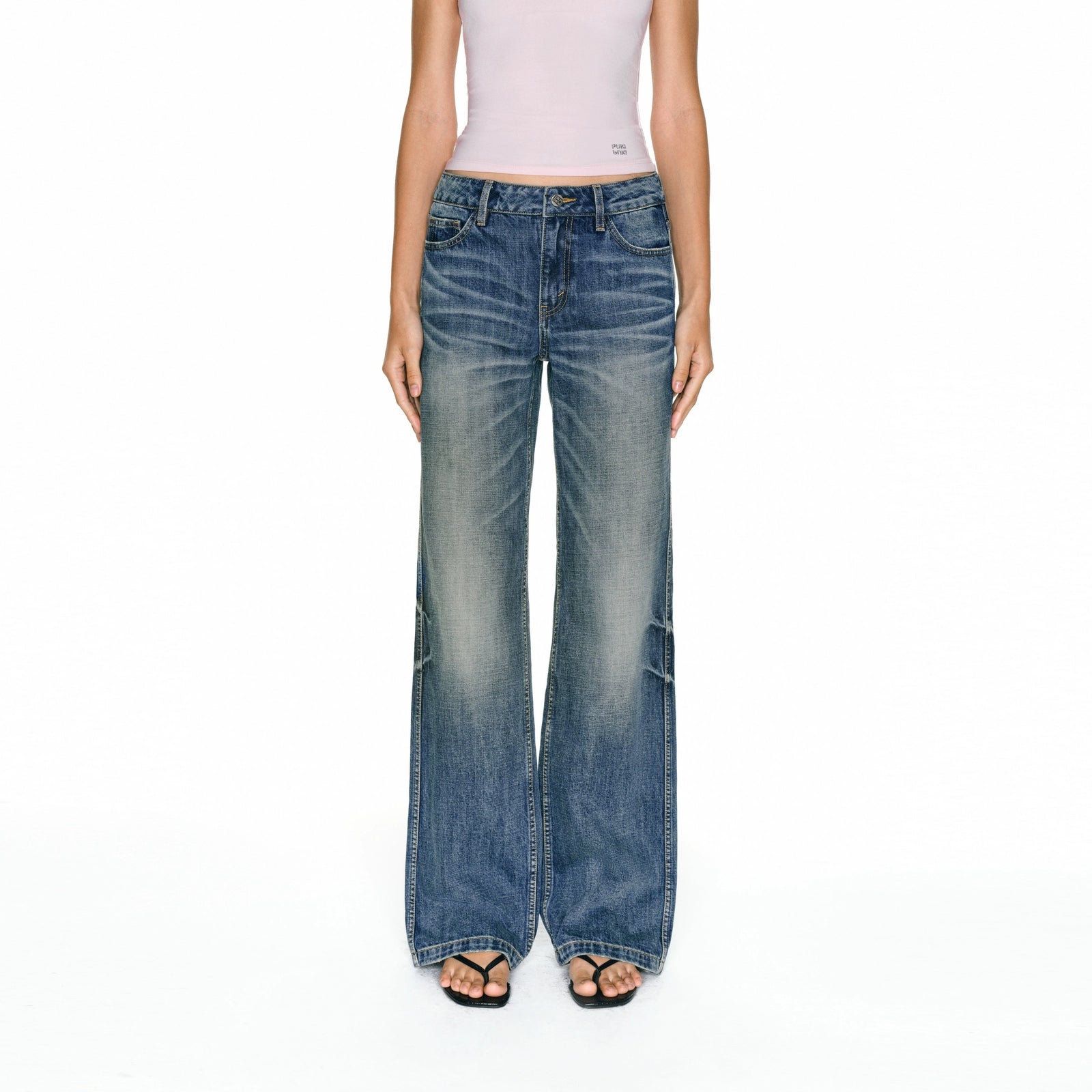 Puki Puki Classic Low Rise Vintage Straight Leg Jeans