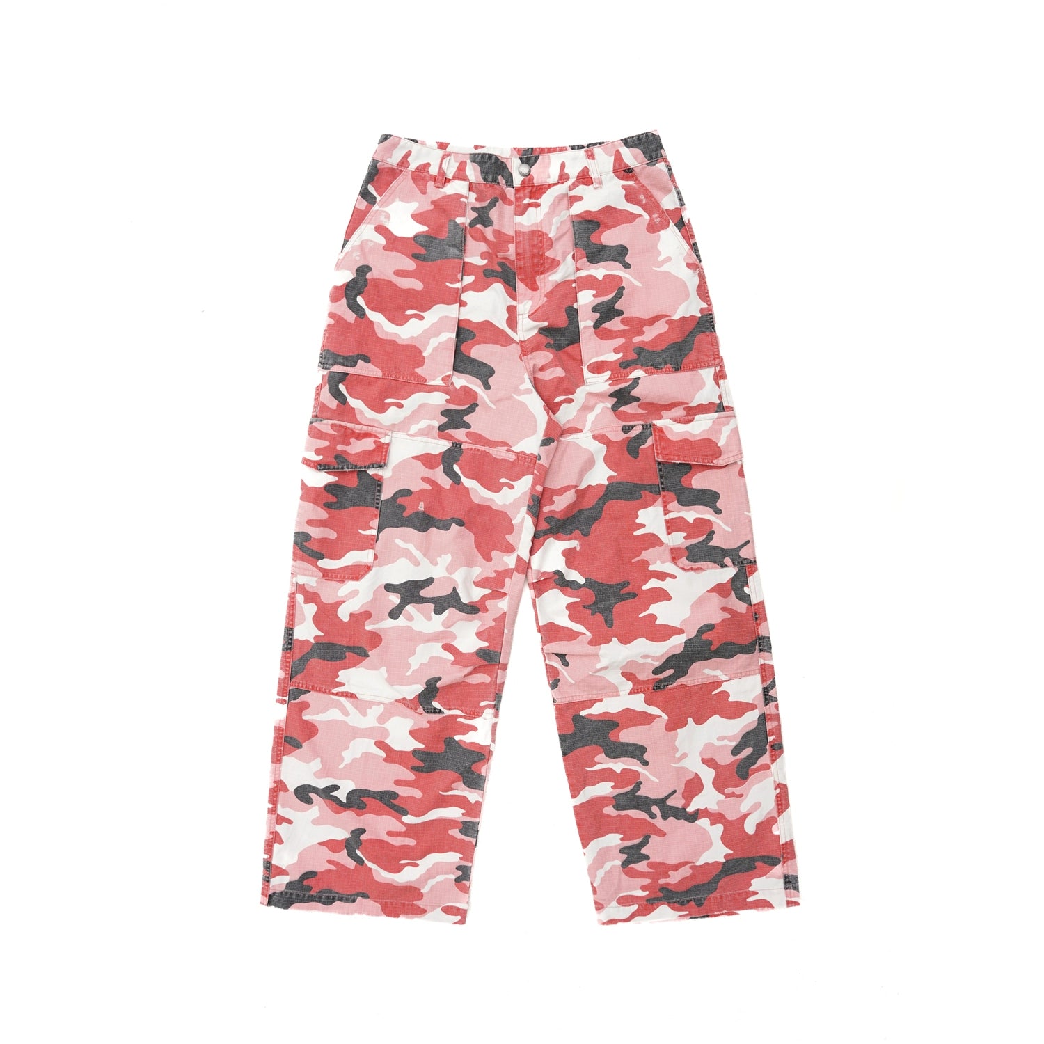 Mason Prince Camo Cargo Trousers in Red Spot
