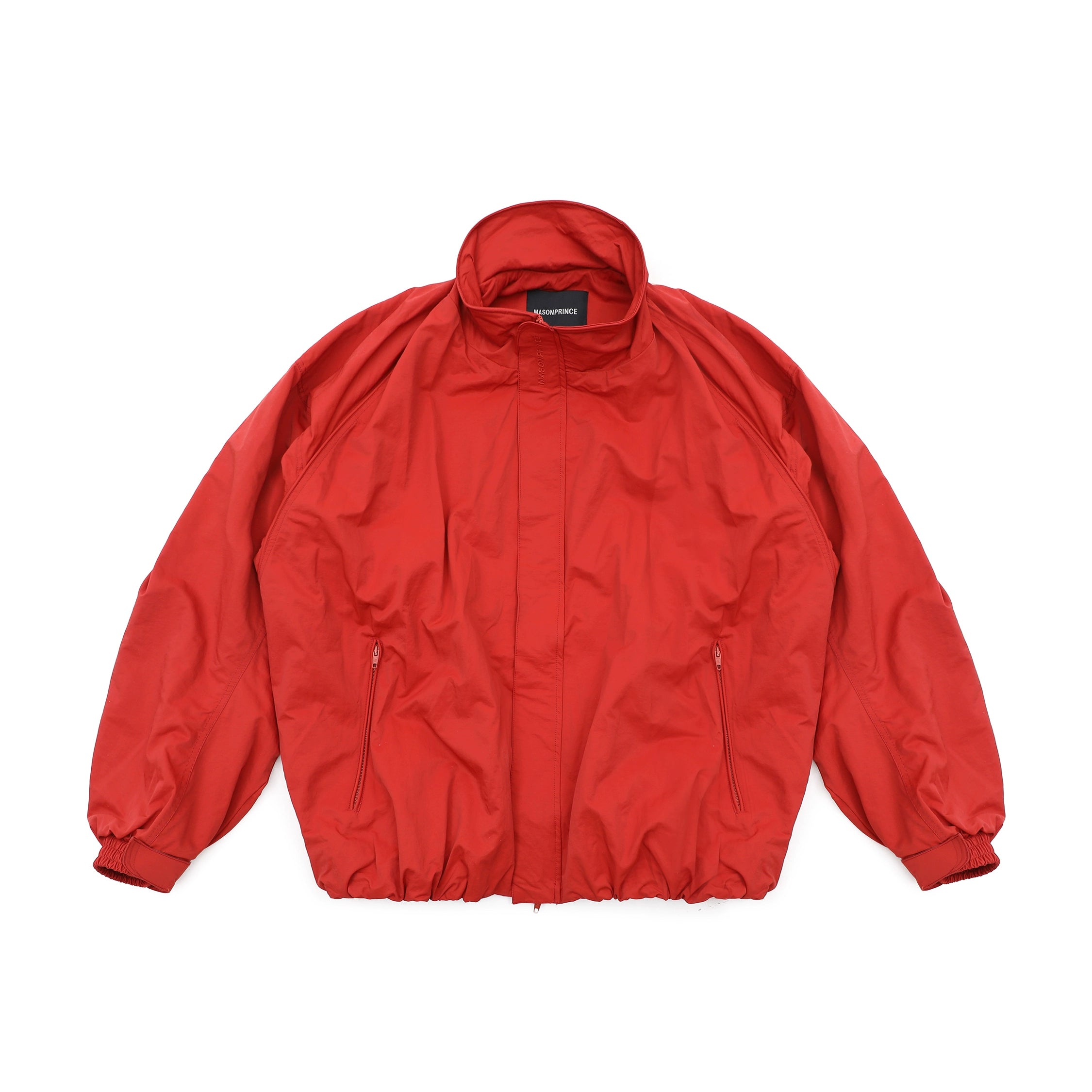 Mason Prince Oversized Red Nylon Drawstring Jacket