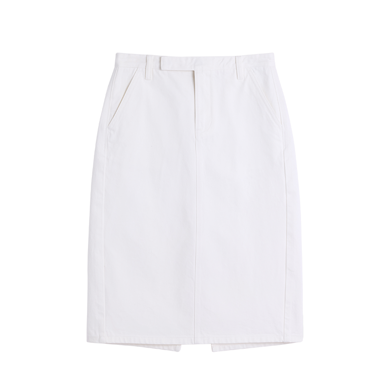 Alright then Denim Midi Skirt in White