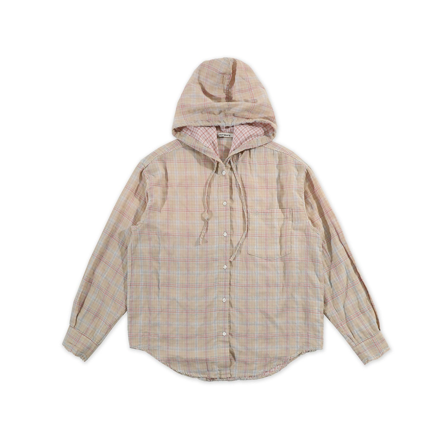 MoroMoro Stylish Gradient Check Hoodie Shirt for Women