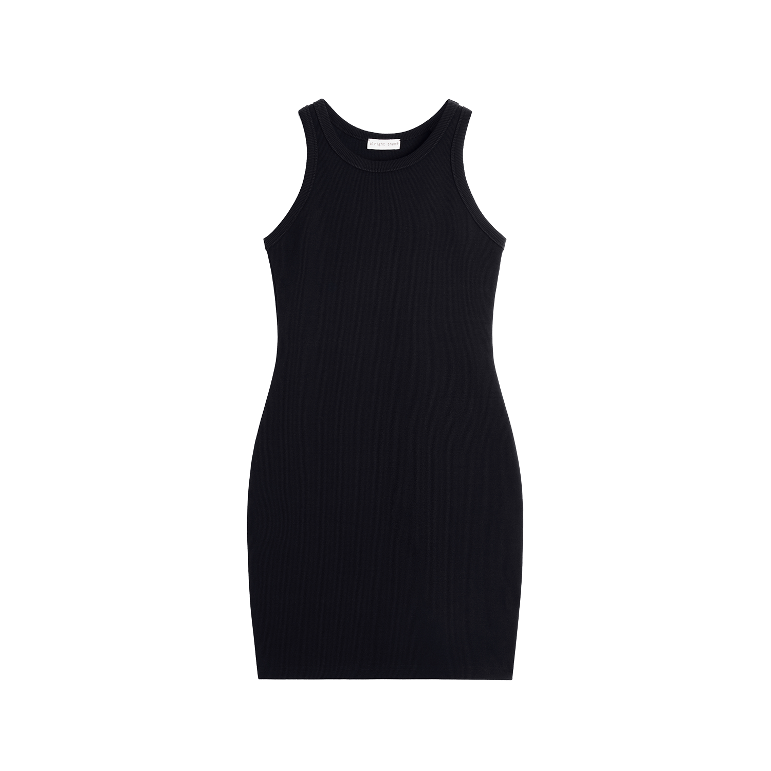Alright Then Cotton Ribbed Crew Neck Tank Dress