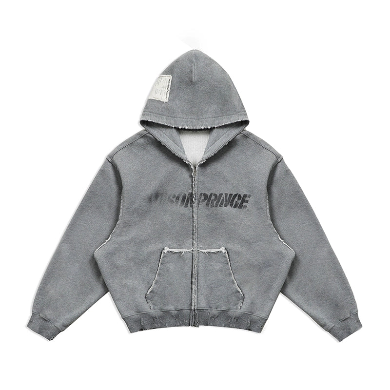 Mason Prince Graffiti Remake Hooded Sweatshirt in Floral Gray