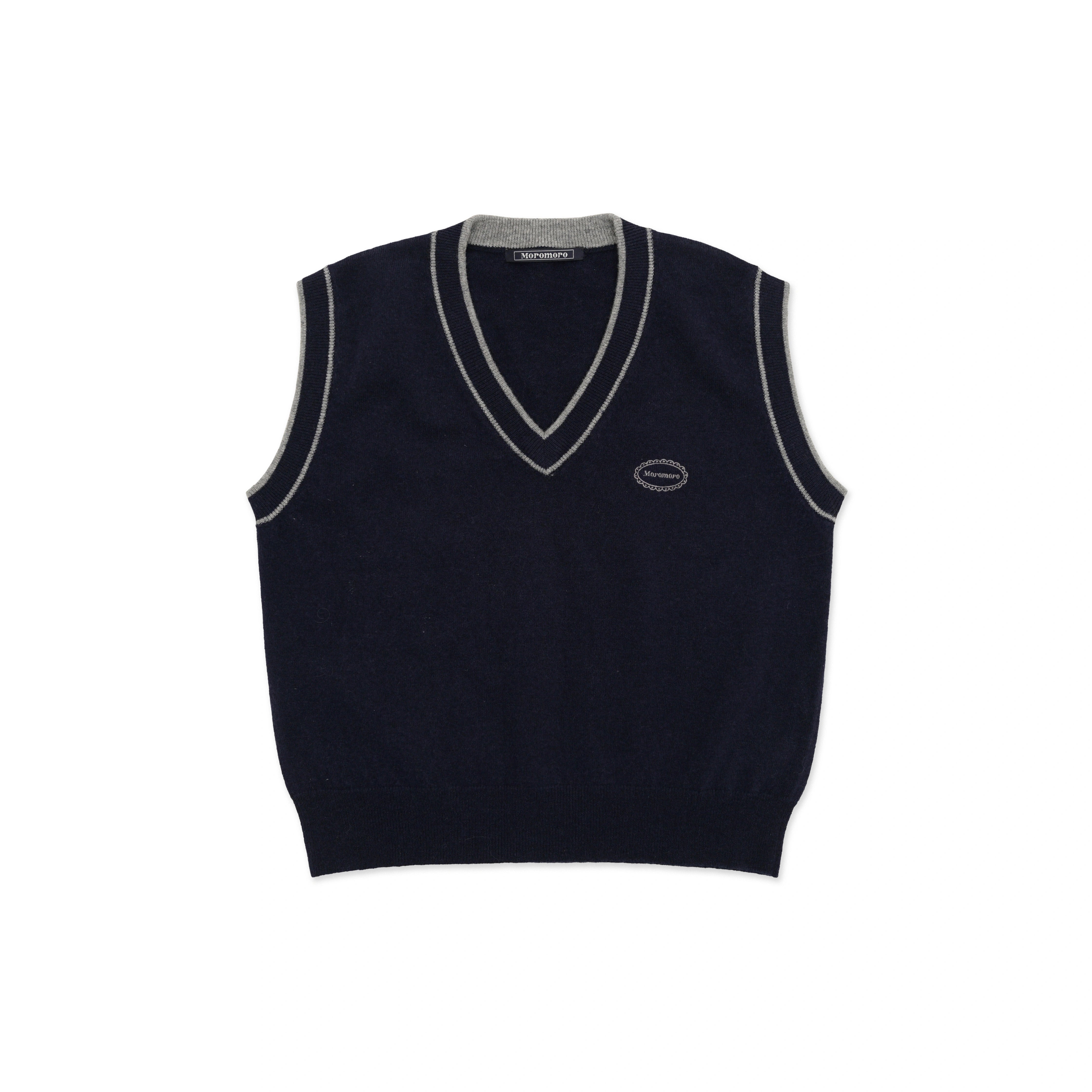 MoroMoro Navy Striped V-Neck Knit Sweater for Women