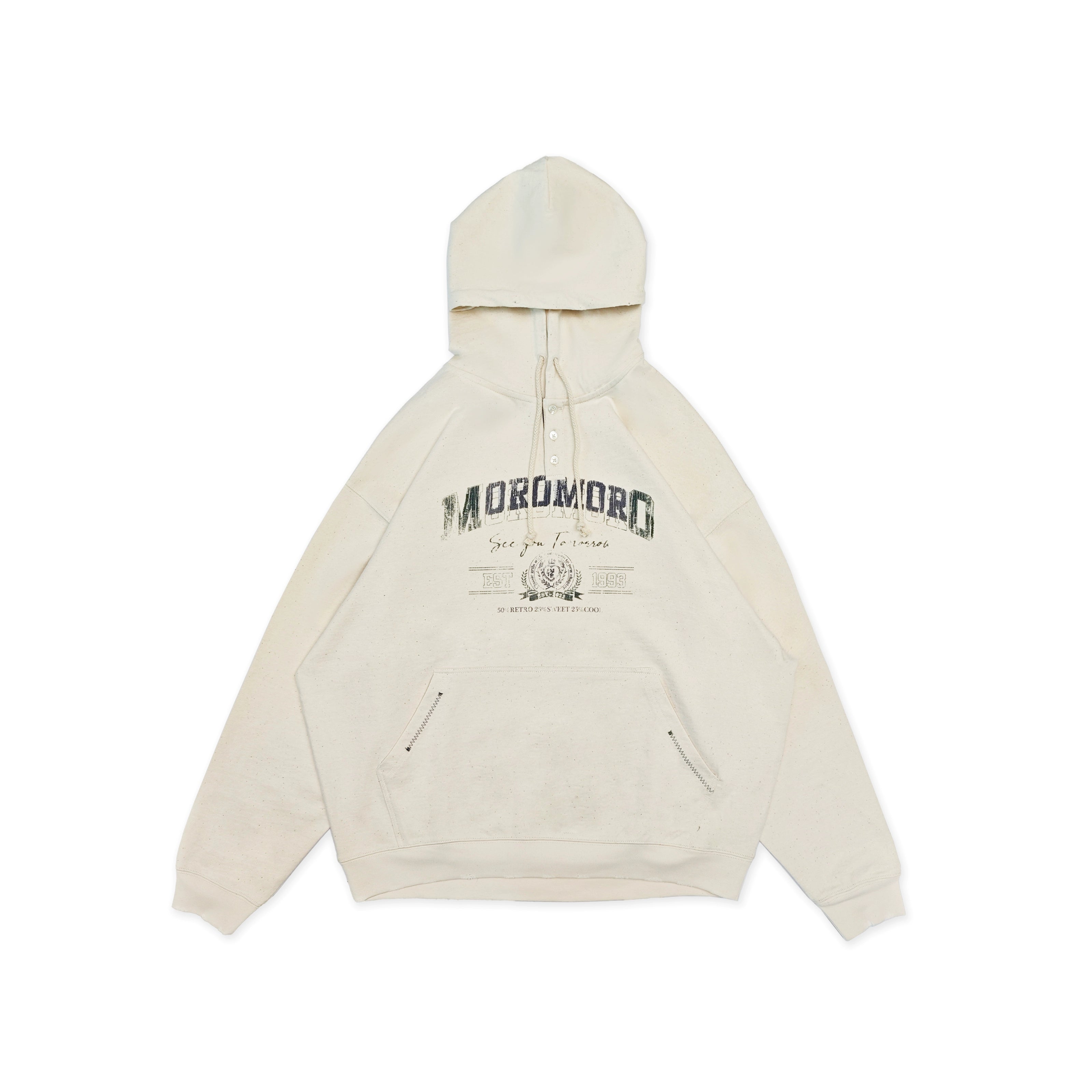 MoroMoro Vintage Color Clash Hooded Sweatshirt