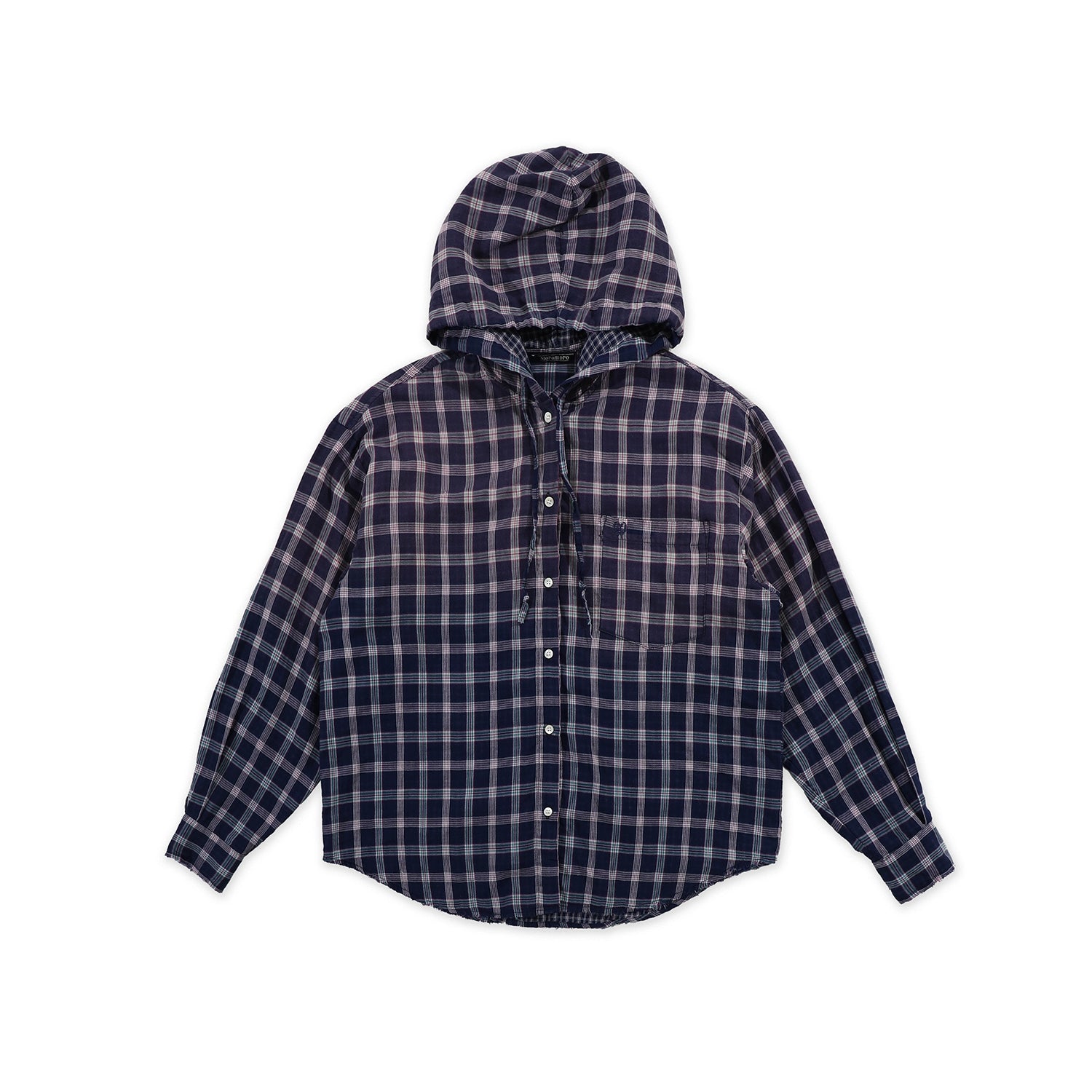 MoroMoro Stylish Gradient Check Hoodie Shirt for Women