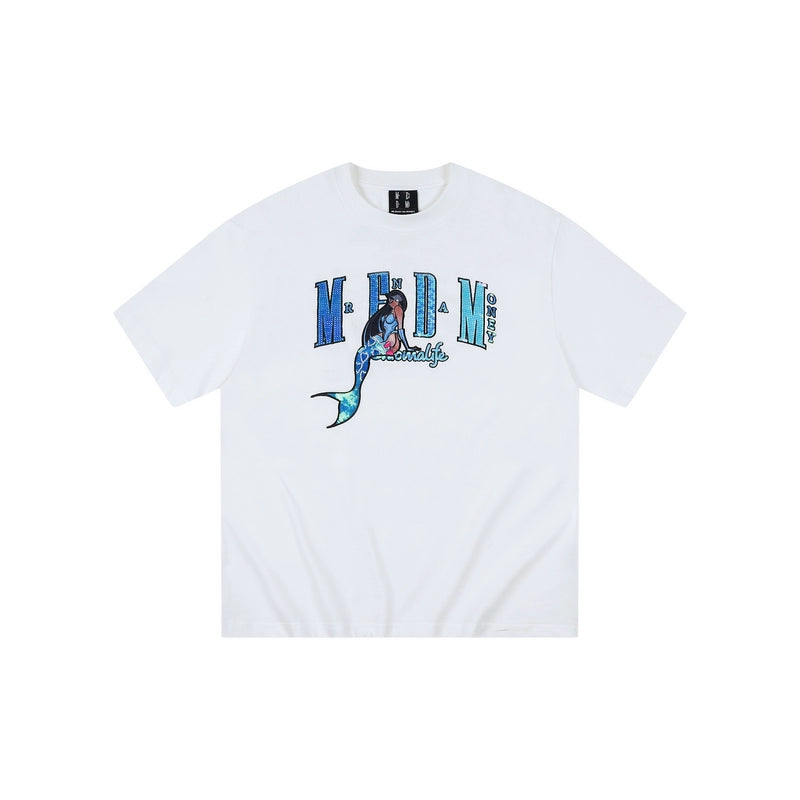 MEDM Mermaid-Inspired Sequin Graphic T-Shirt