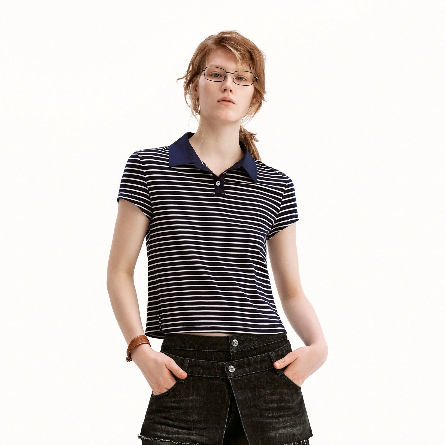 Puki Puki Retro Striped Polo Shirt for Summer