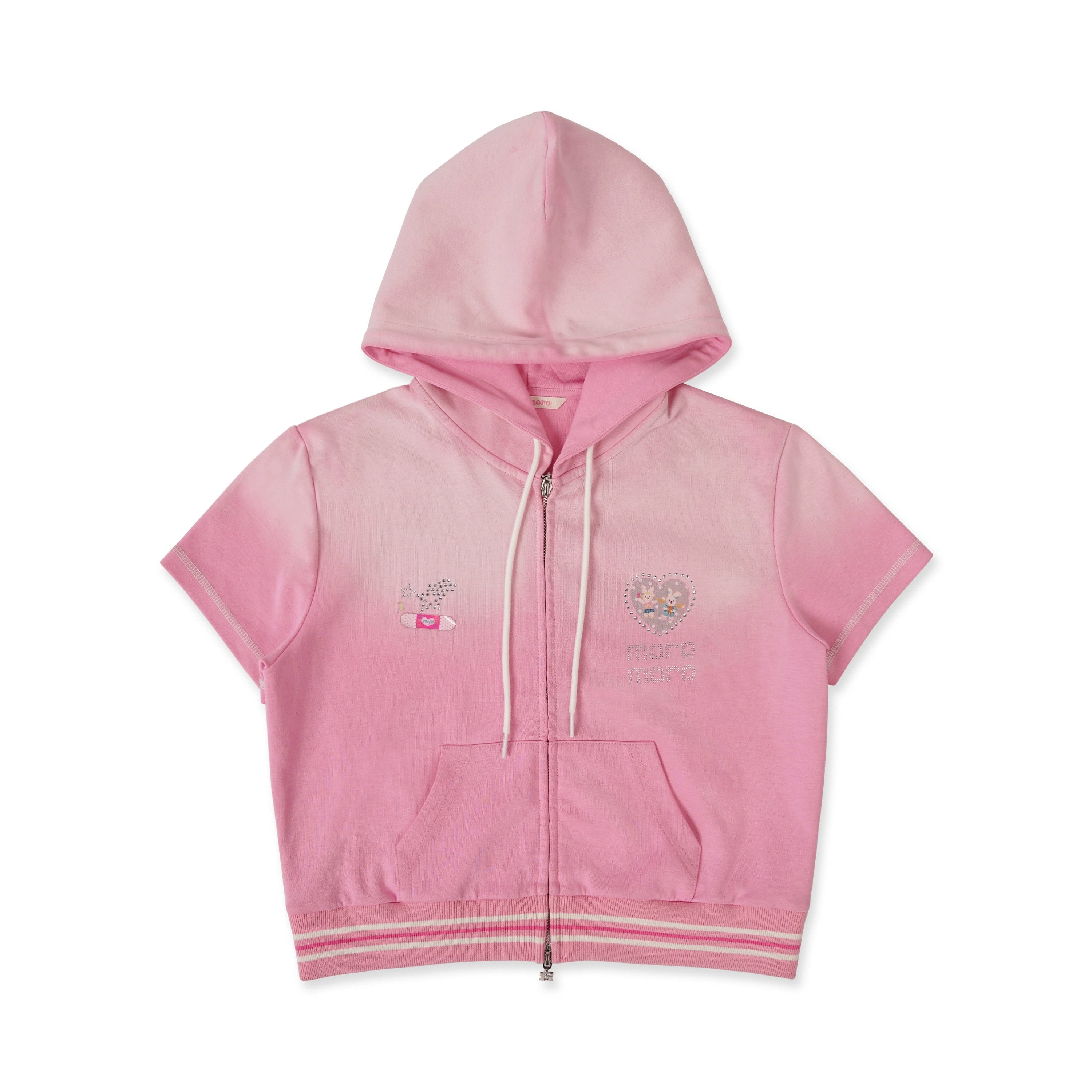 MoroMoro Pink Short Sleeve Hoodie and Shorts Set