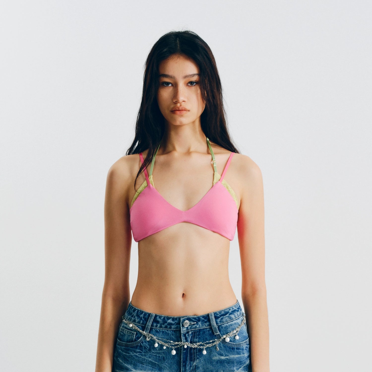 Puki Puki Color Block Bikini Bra