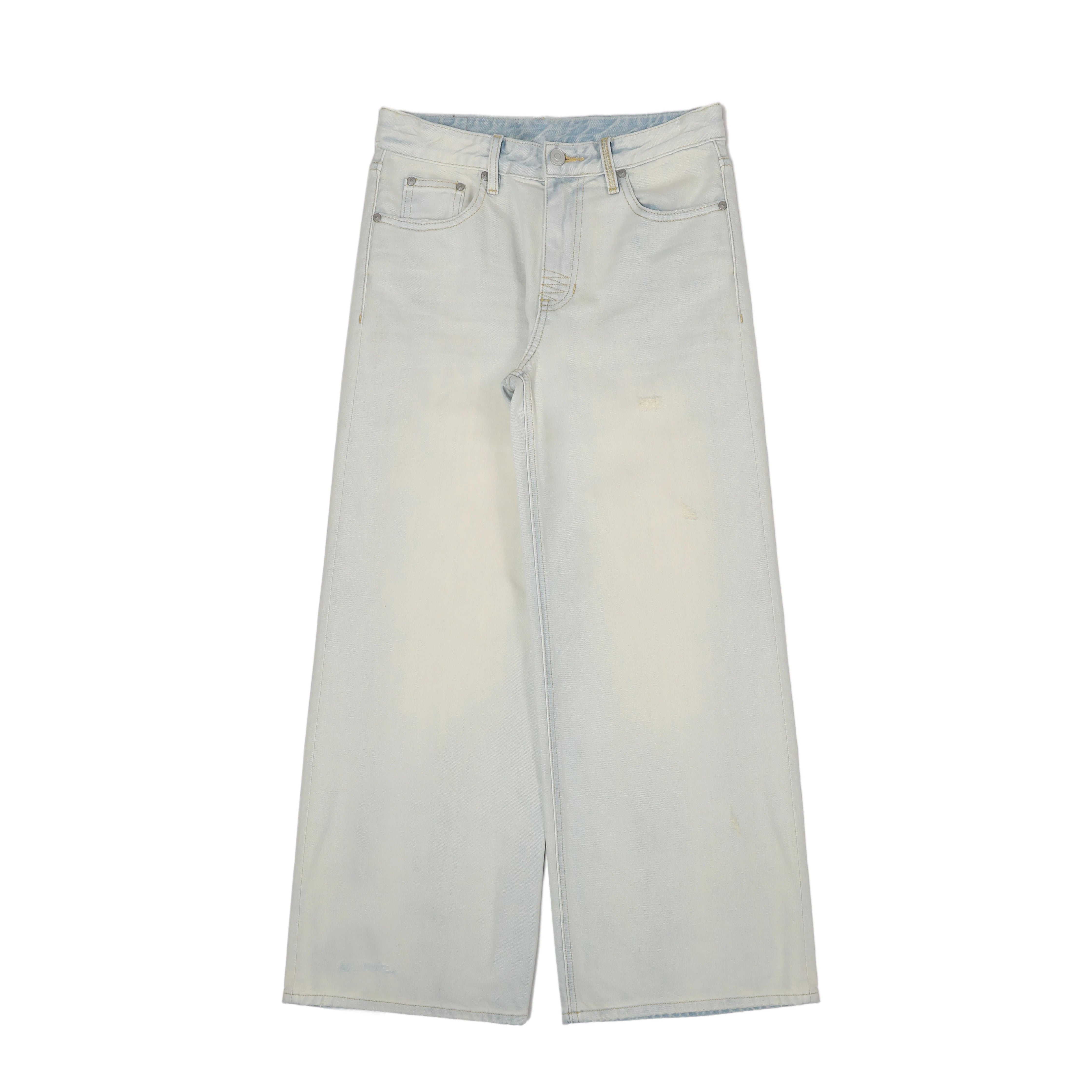 MoroMoro Vintage Light Blue Distressed Wide-Leg Pants