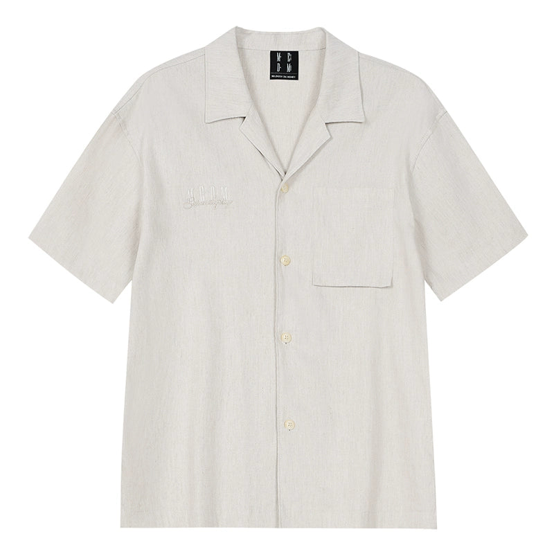 MEDM Stylish Linen Short-Sleeve Shirt for Summer