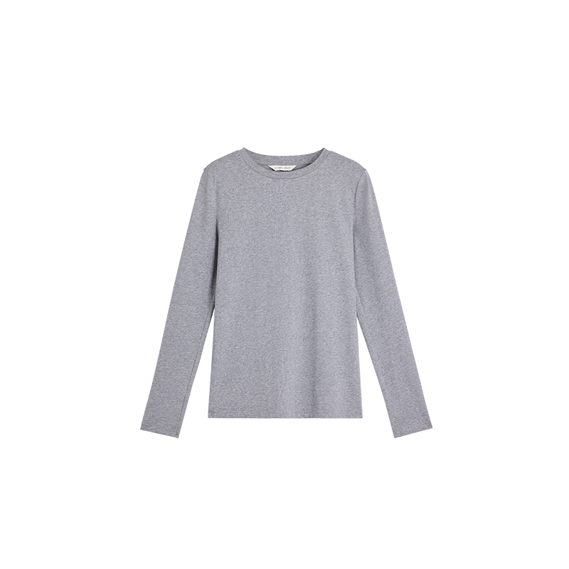 Alright Then Cotton and Silk Round Neck Basic Top