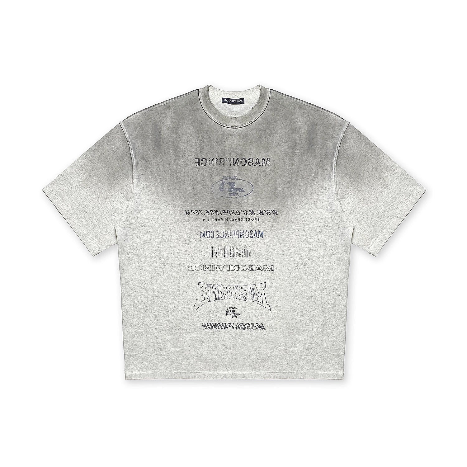 Mason Prince Oversized Graphic Tee with Distressed Design
