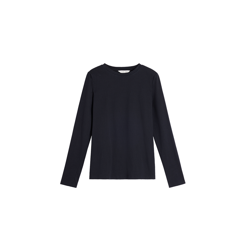 Alright Then Cotton and Silk Round Neck Basic Top