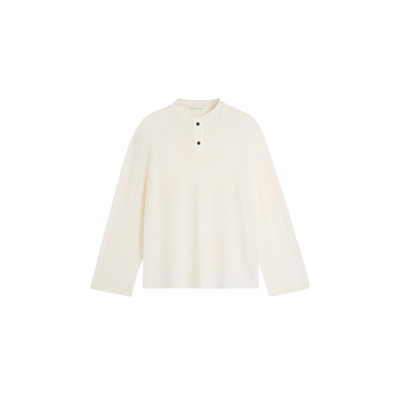 Alright Then Classic Henley Wool Long Sleeve T-Shirt