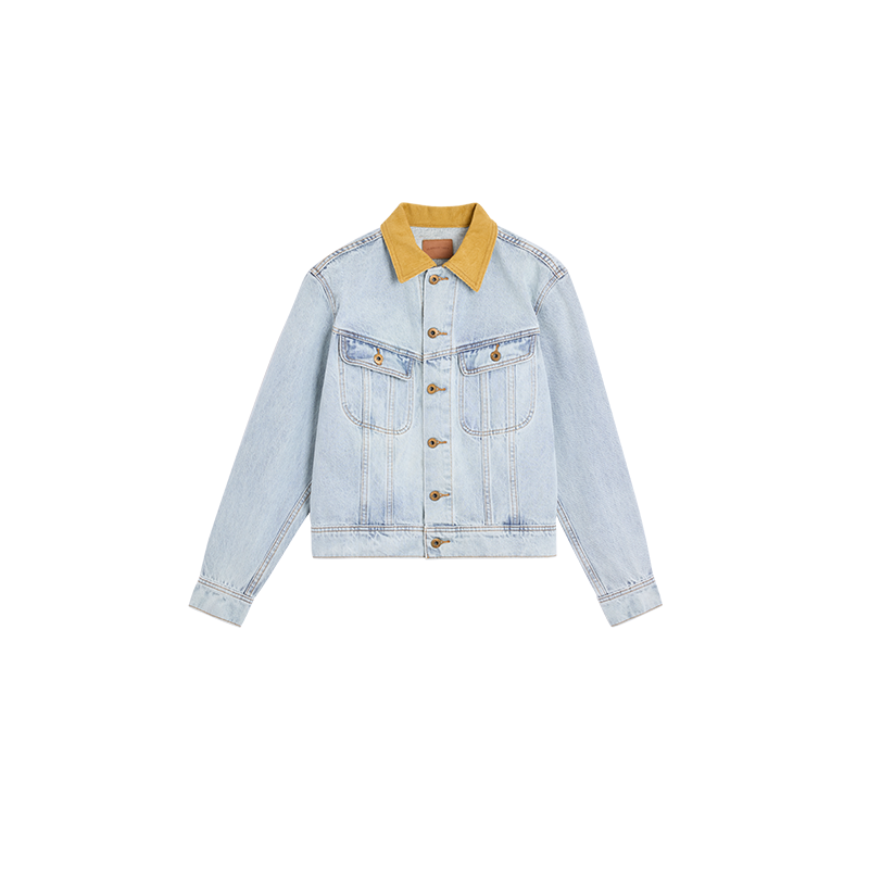 Alright Then Vintage Light Blue Corduroy Denim Jacket
