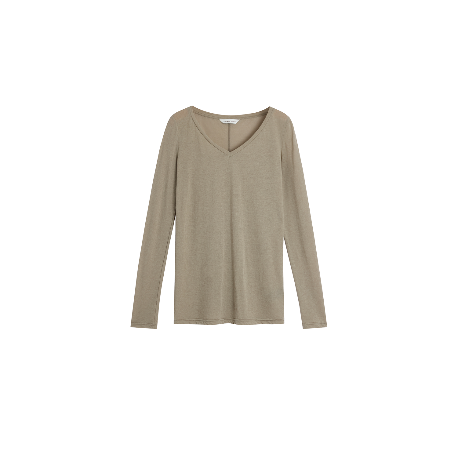 Alright Then Casual Multicolor V-Neck Long Sleeve T-Shirt