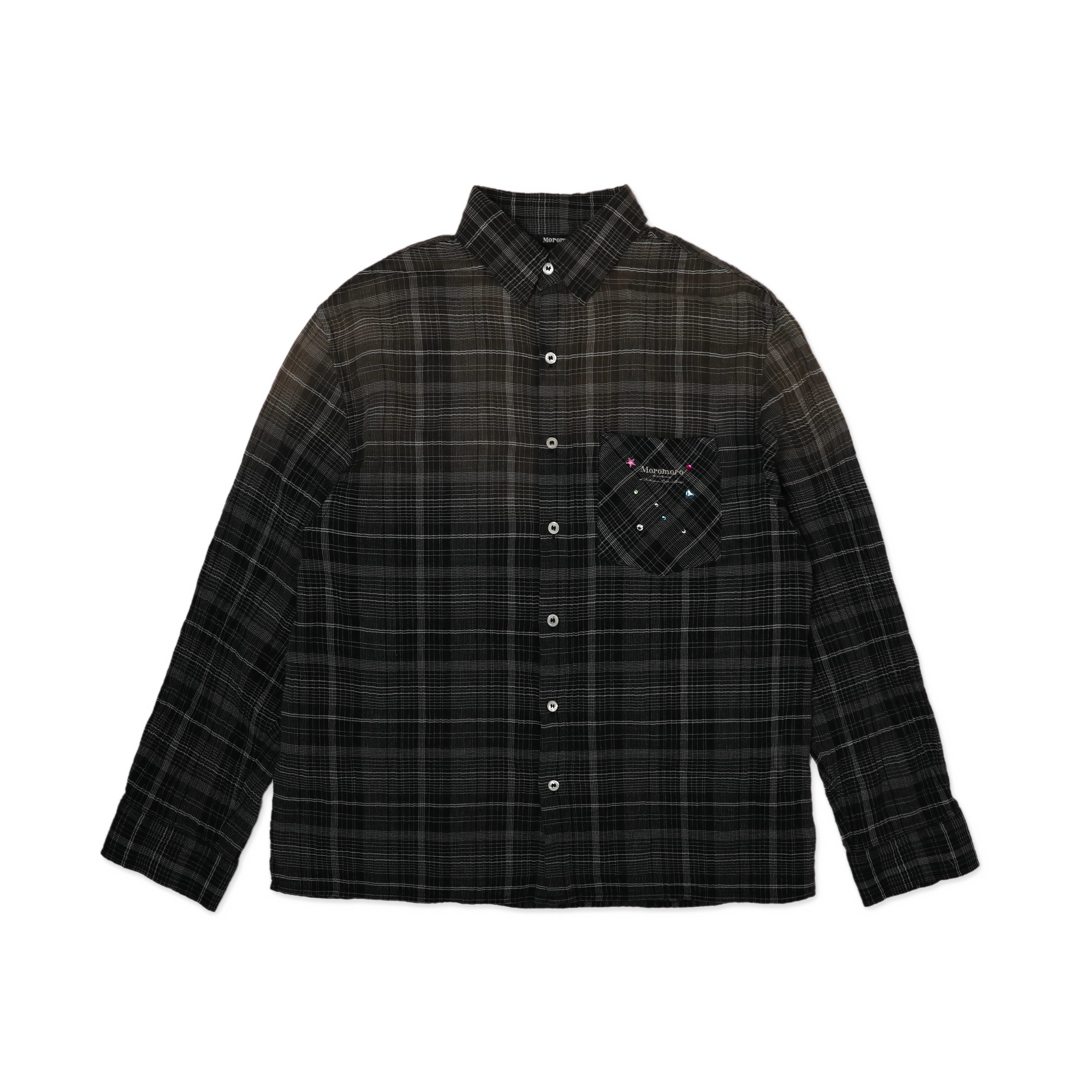 MoroMoro Gradient Plaid Oversized Shirt