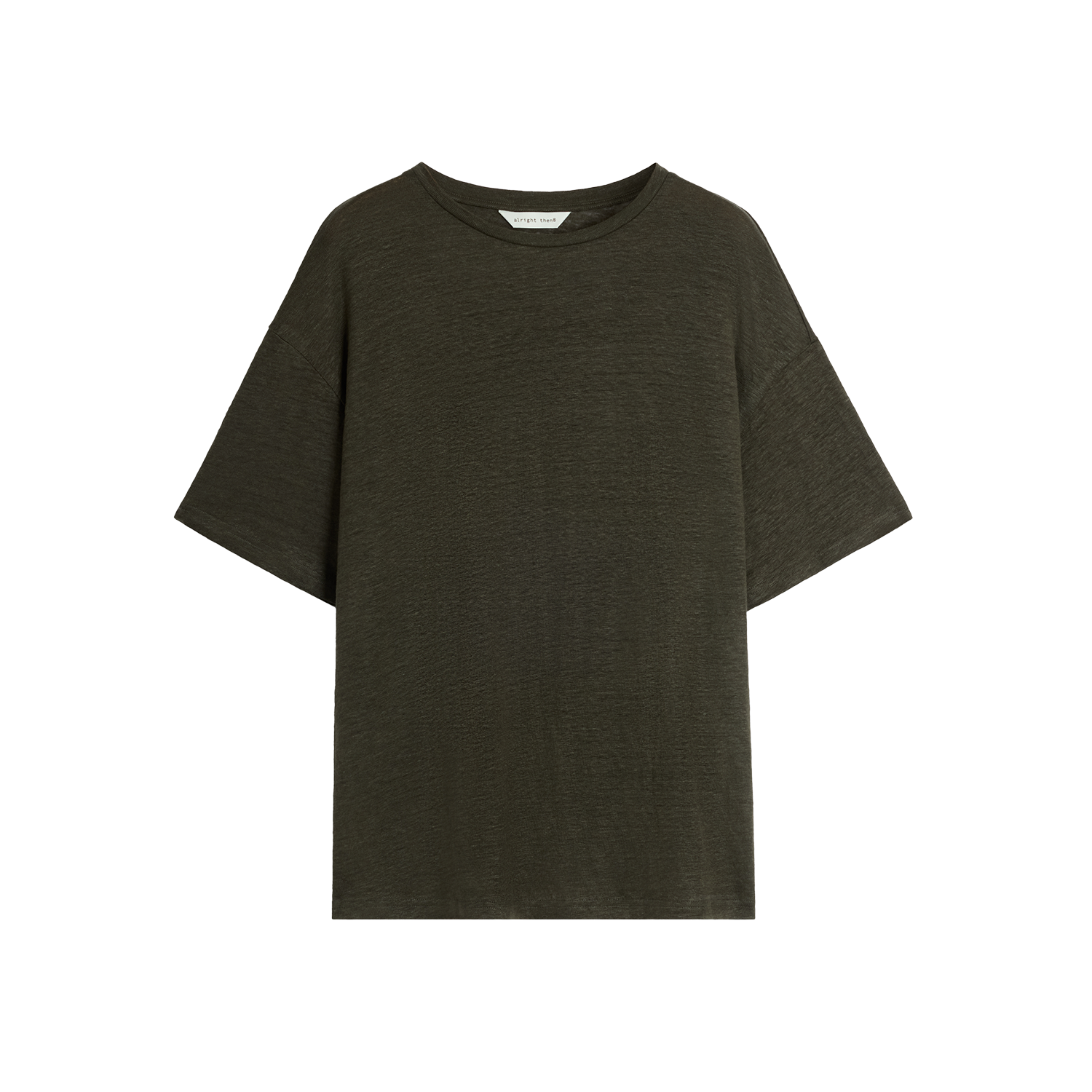 Alright Then Tri-Color Basic Linen Round Neck T-Shirt