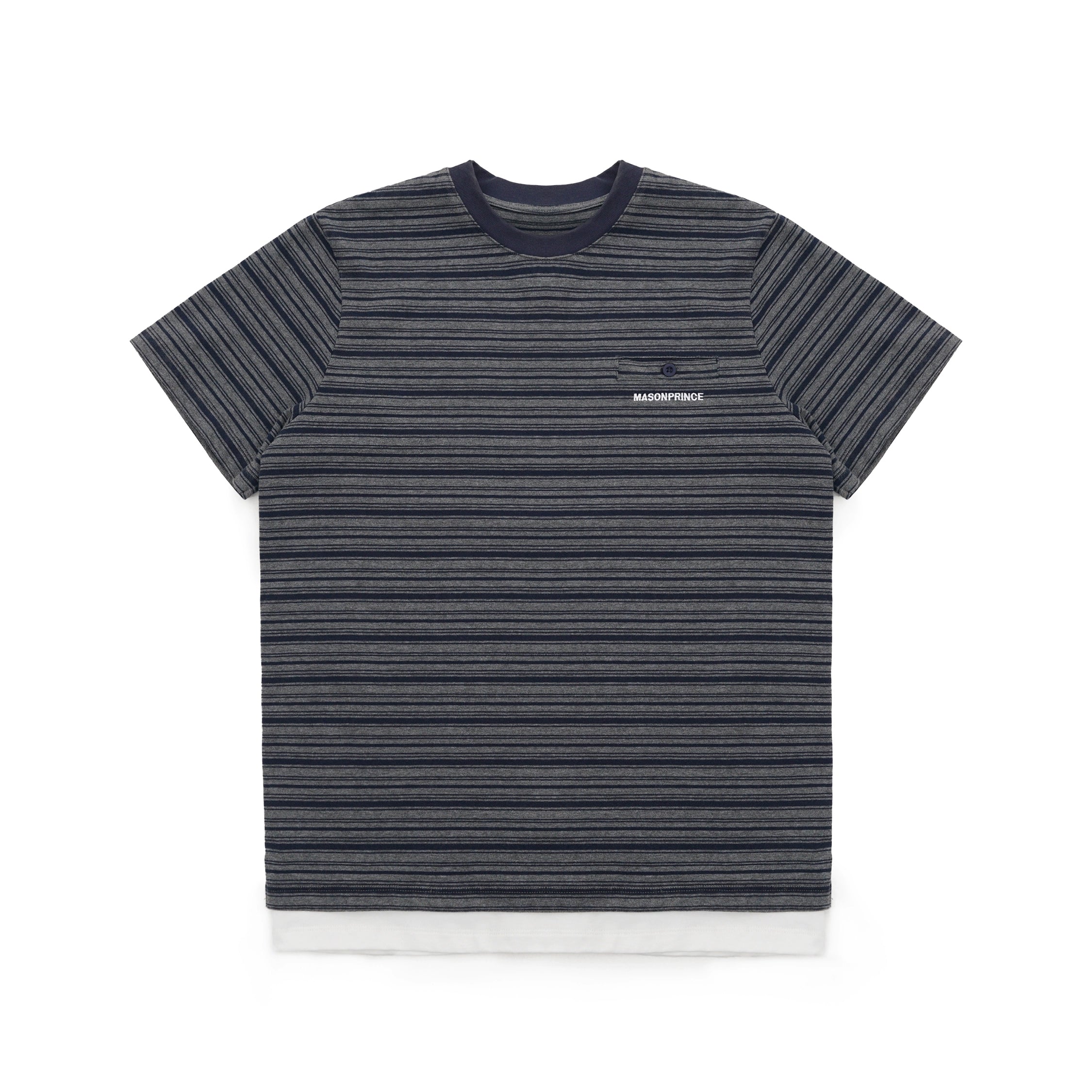 MASONPRINCE Summer Resort Faux Two-Piece Stripe T-Shirt