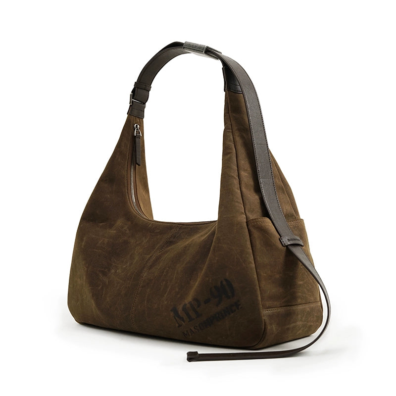 Mason Prince Adjustable Metal Buckle Crossbody Bag in Khaki
