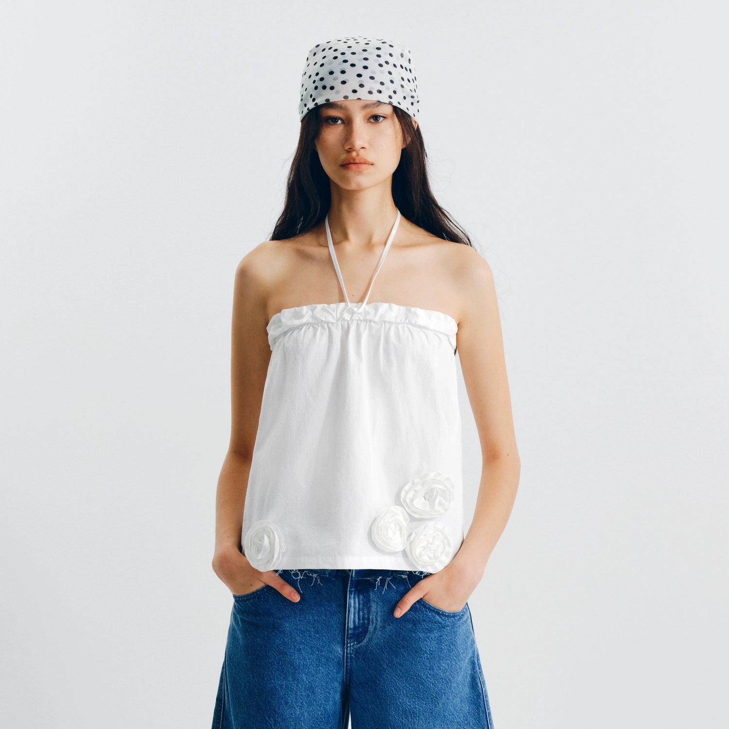 Puki Puki Floral Bra Blouse & Skirt Set