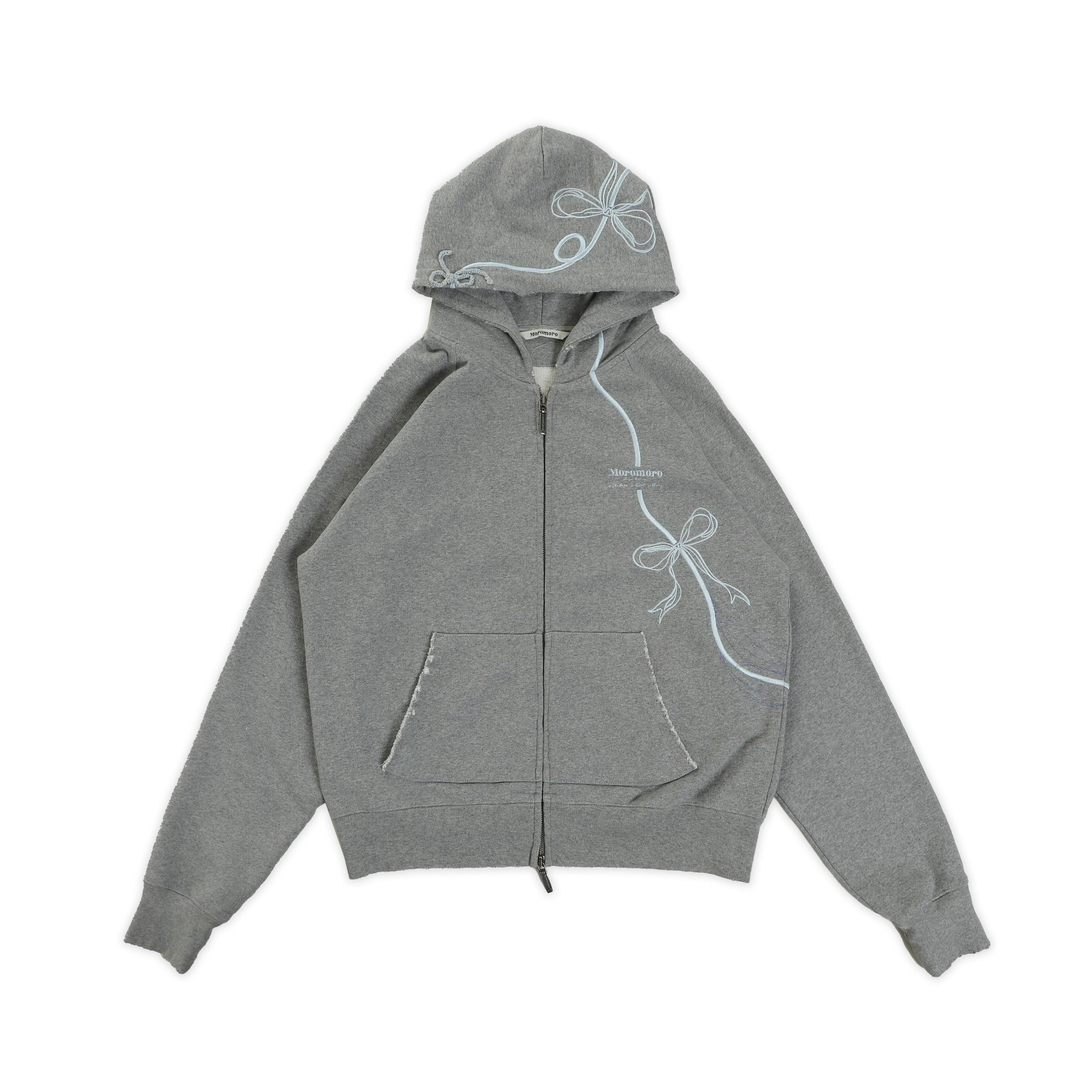 Moromoro Vintage Embroidered Hoodie with Drawstring