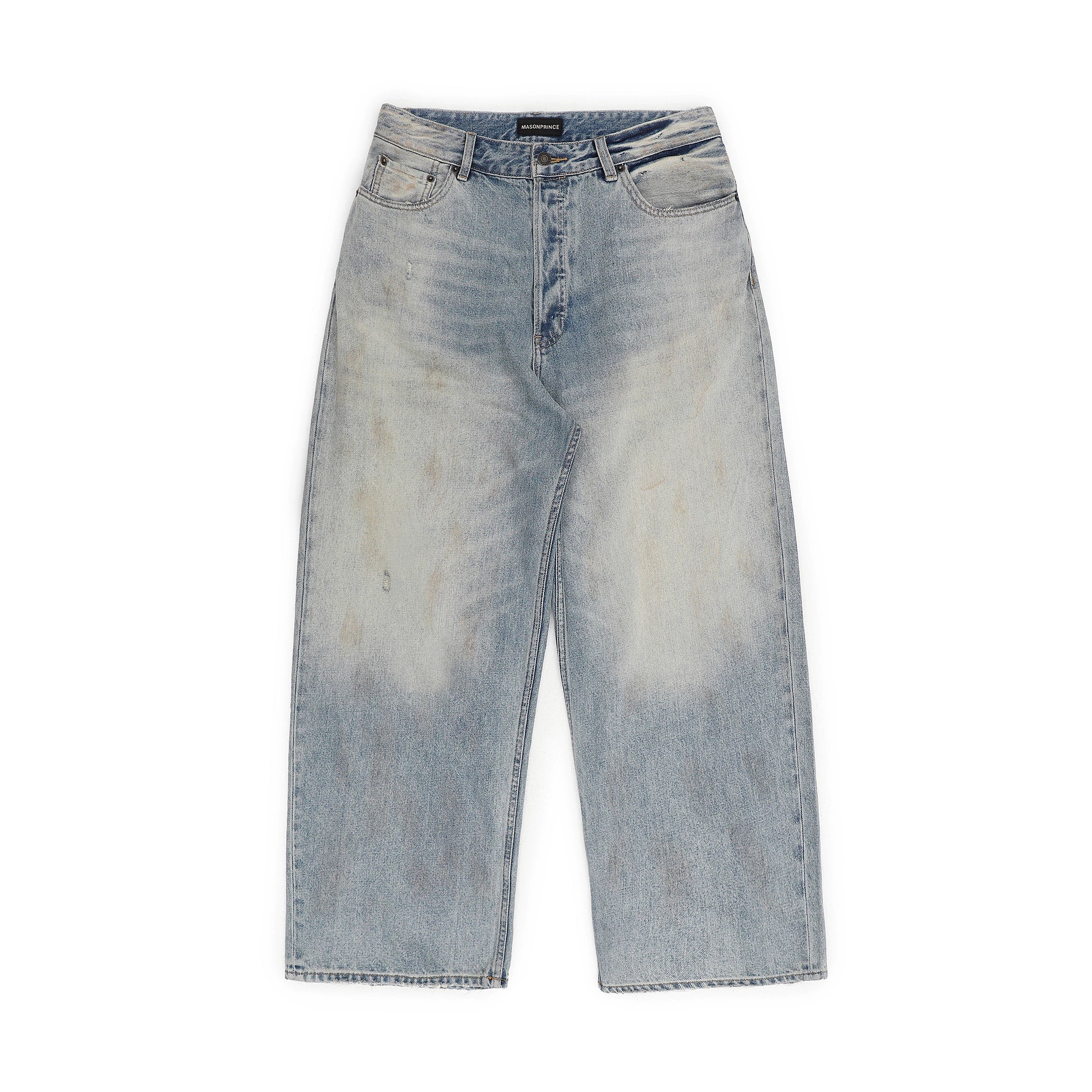 Mason Prince Vintage-Style Relaxed Fit Jeans in Light Blue