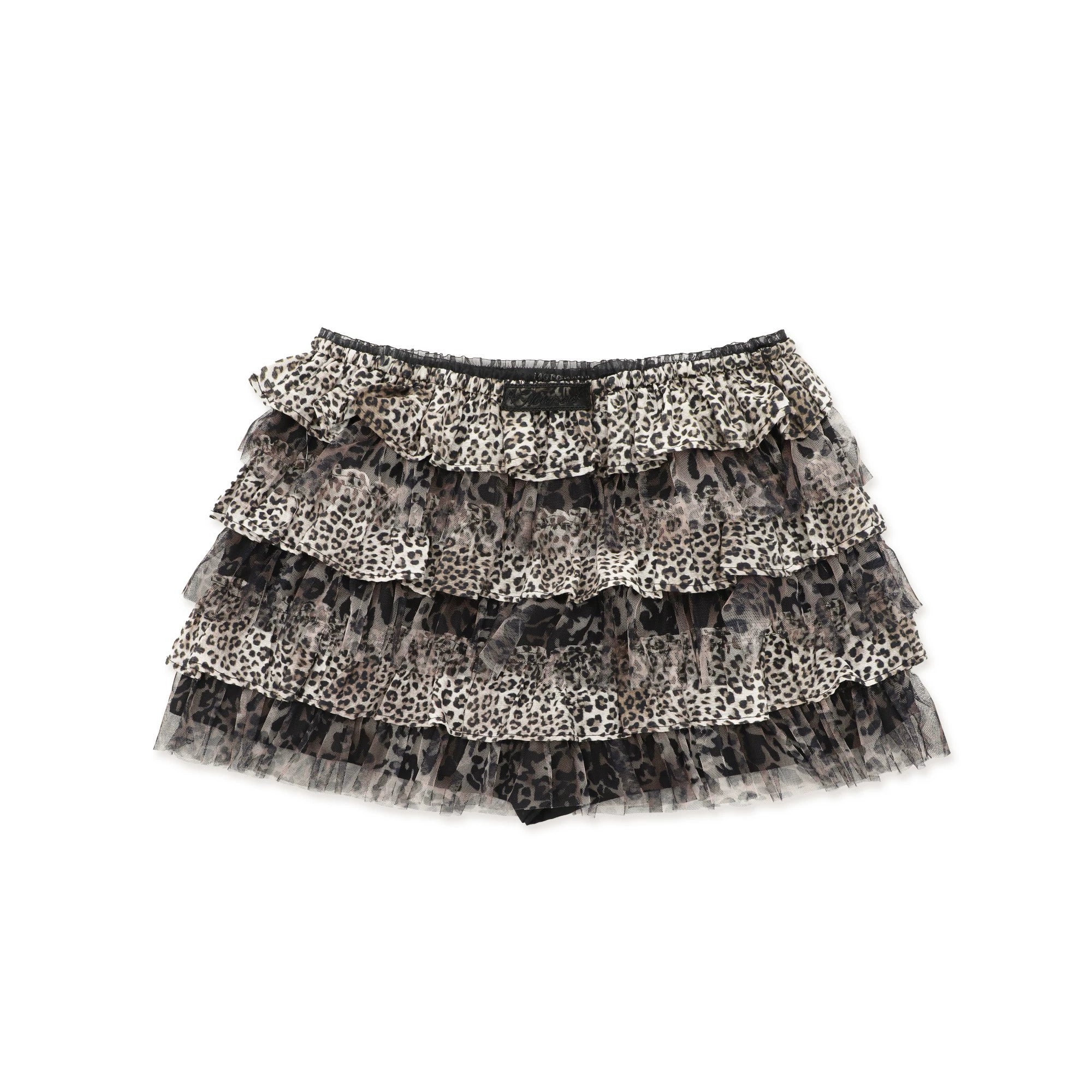 MoroMoro Ruffled Multi-Layered Leopard Print Skirt for Women