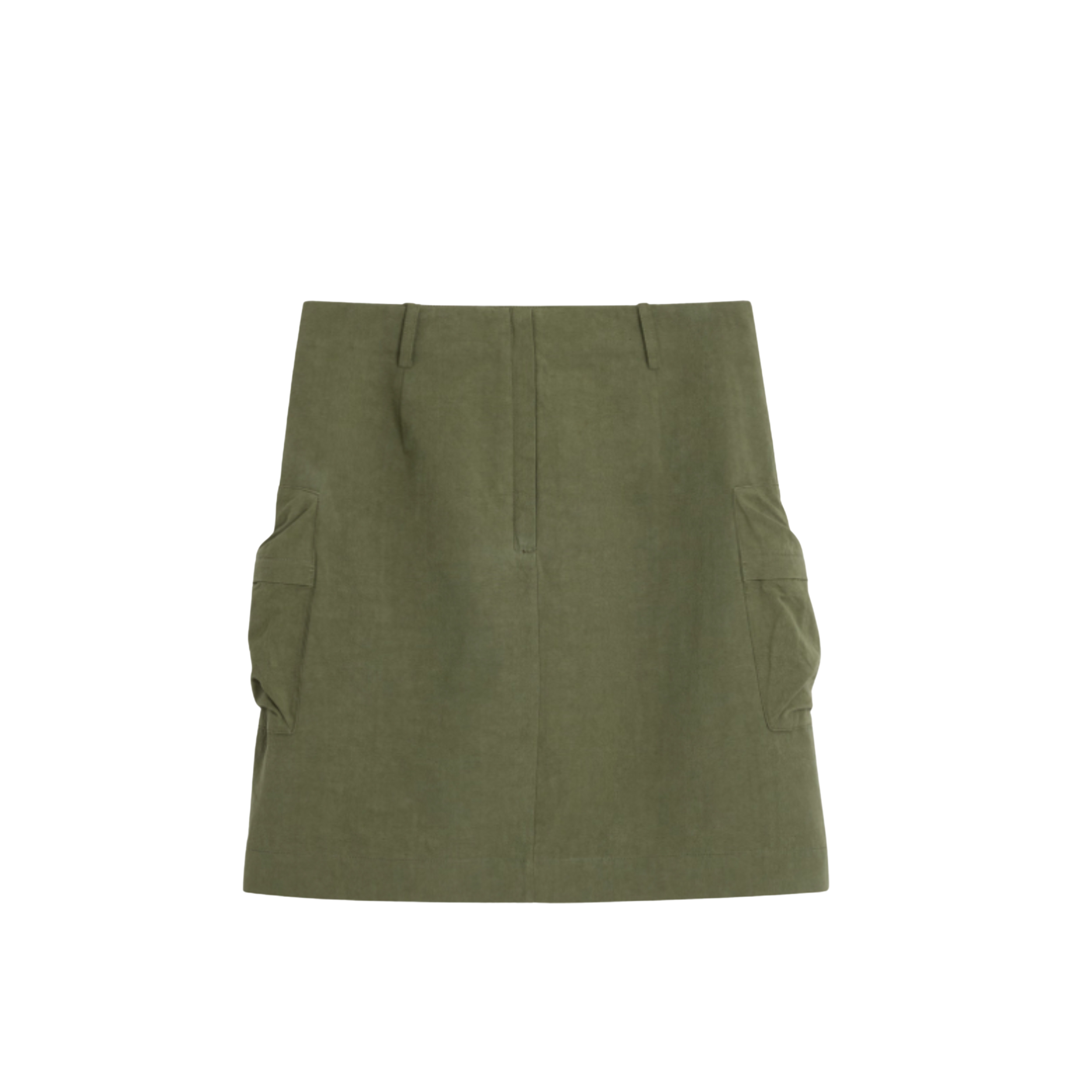 Alright Then Tri-Color Vintage Linen-Cotton Skirt with Pockets