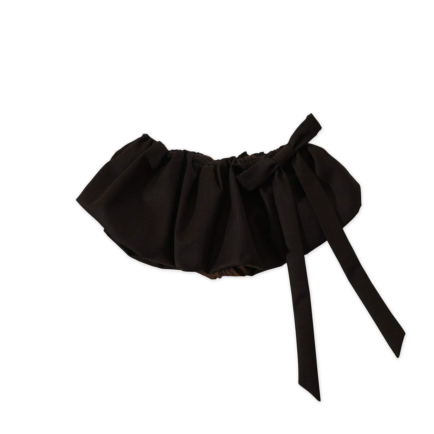 MoroMoro Retro Bow Midi Skirt in Navy Blue and Curry