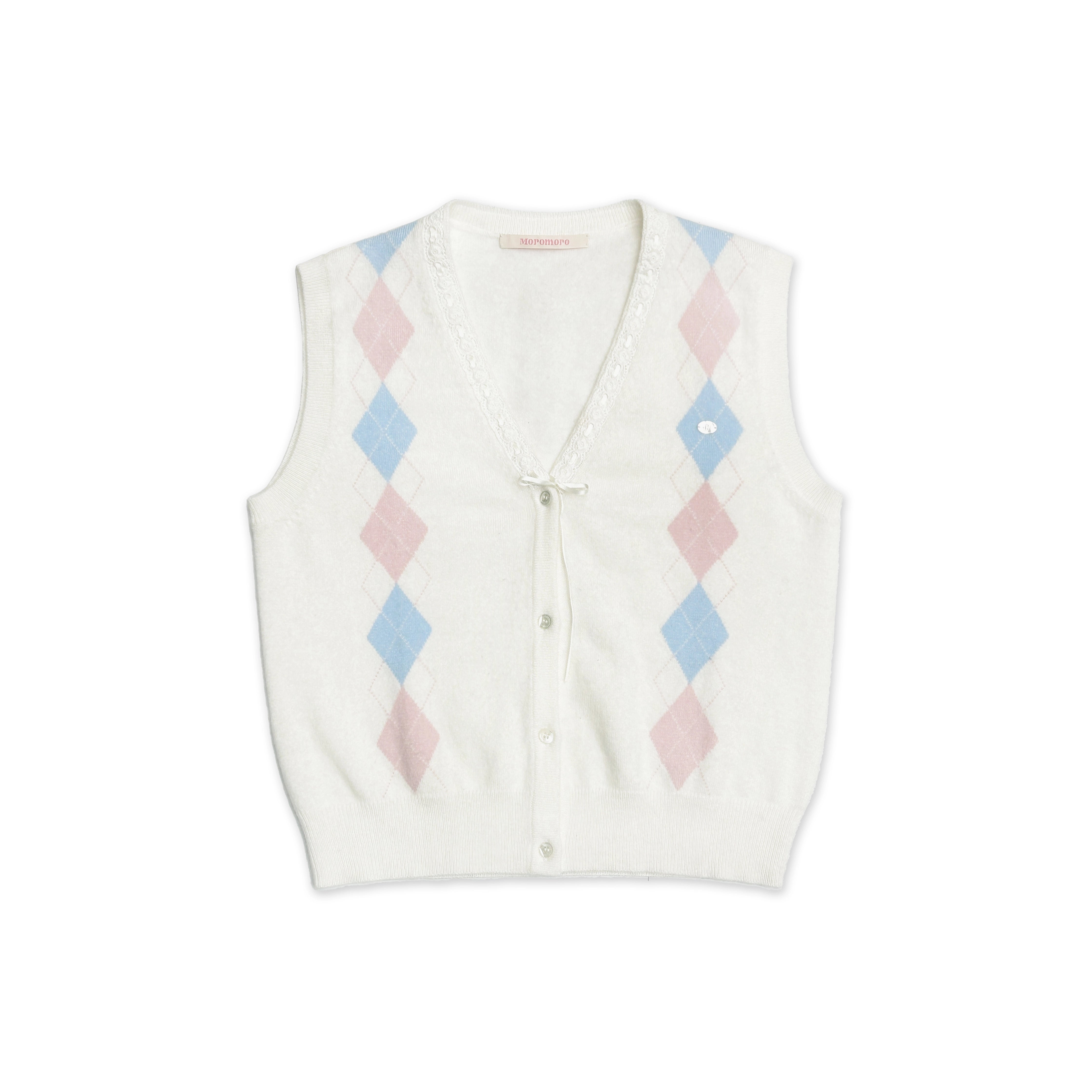 MoroMoro Diamond Patterned Knitted Vest