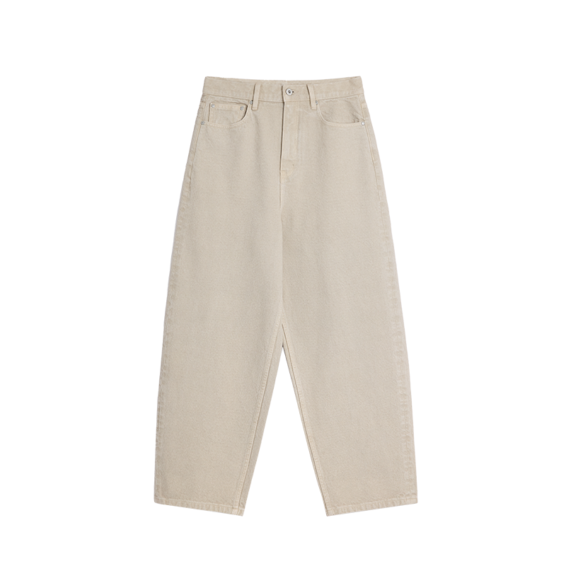 Alright Then Mid-Rise Light Khaki Distressed Jeans