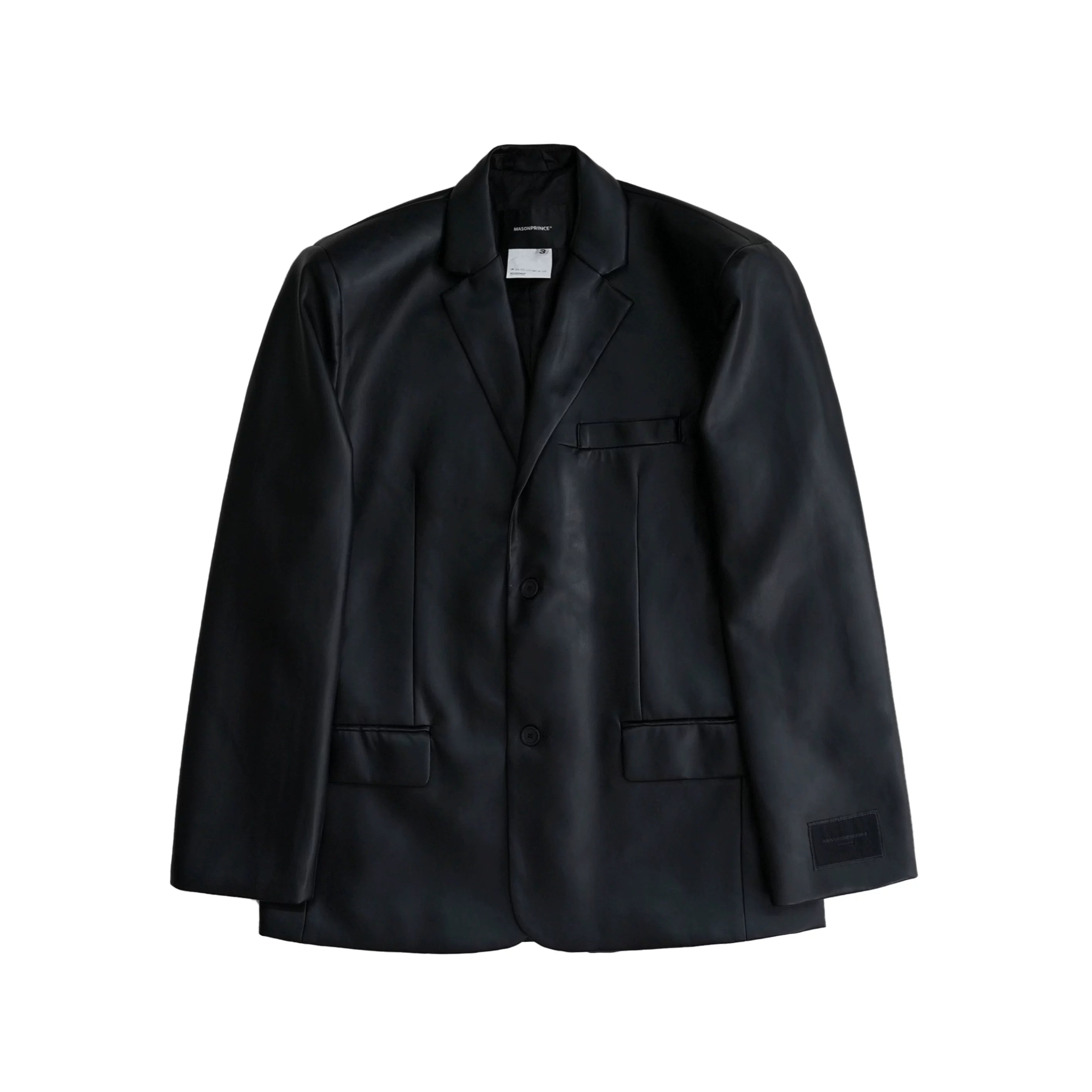 Mason Prince Classic Black Leather 4-Piece Suit Set