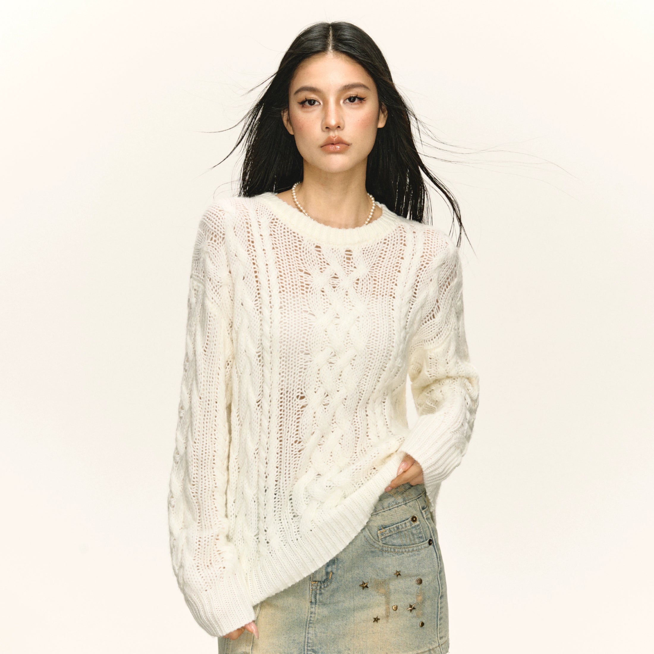 Ariseism Retro Wool Knit Sweater for Women