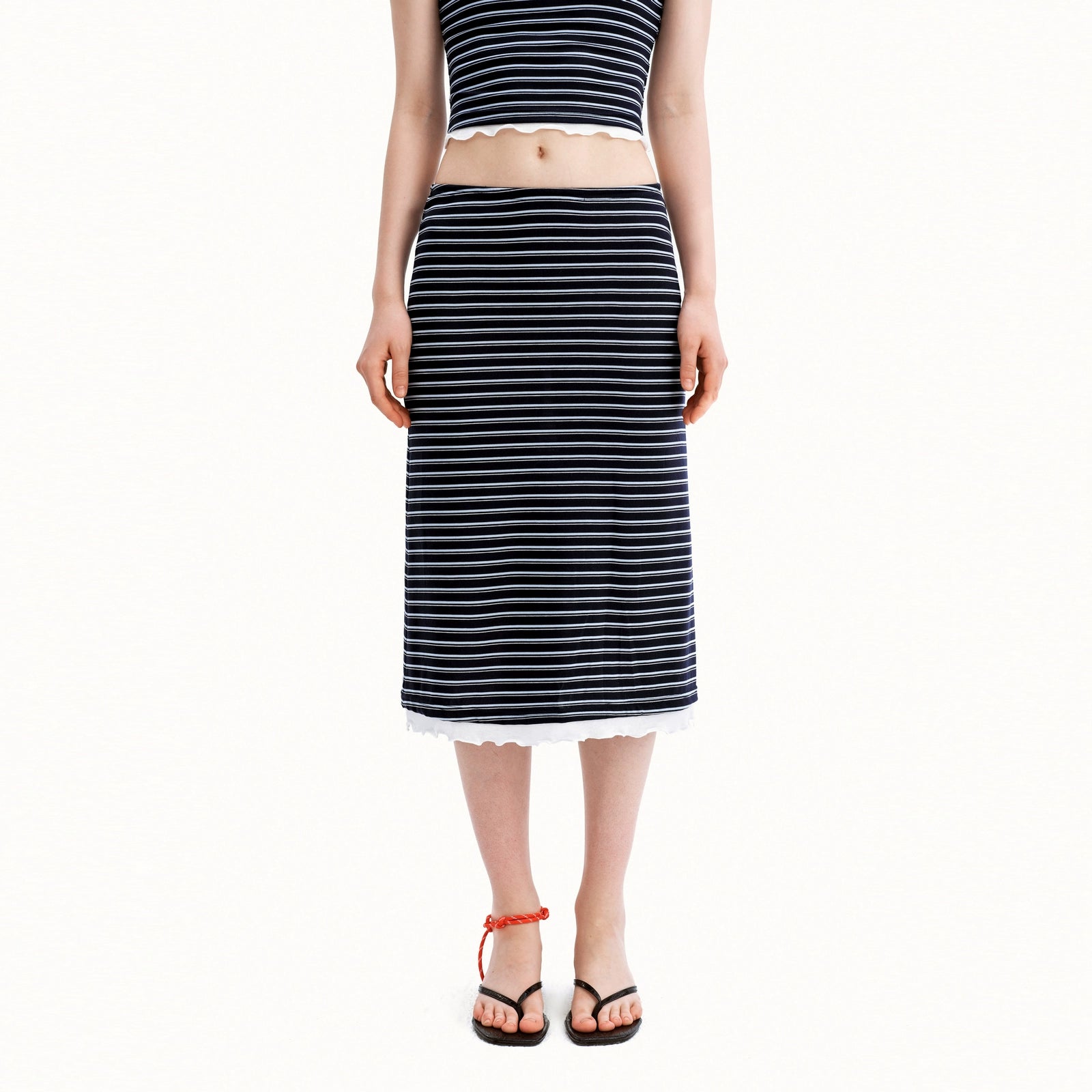Puki Puki Retro Striped T-Shirt & Skirt Set